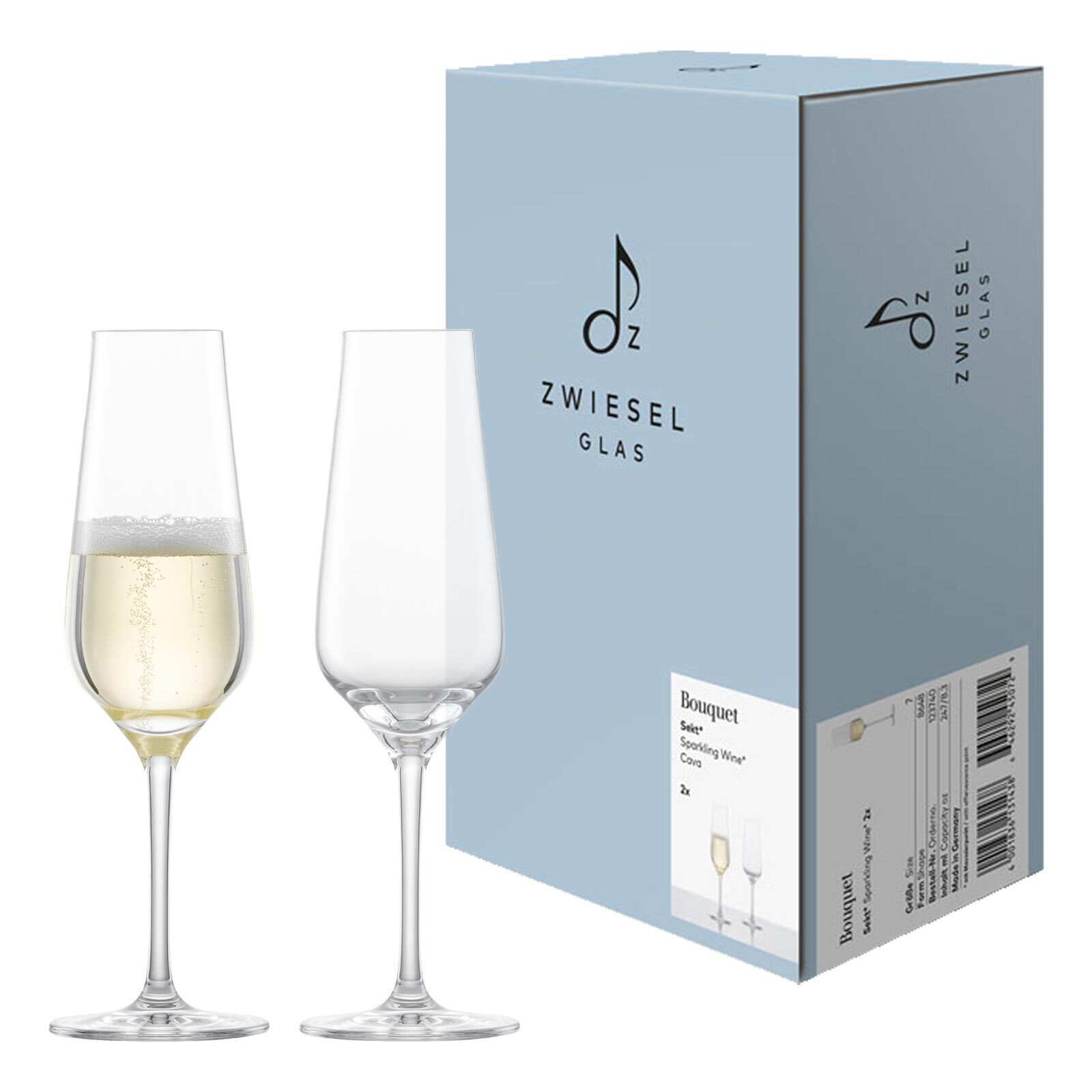Zwiesel Glas Sektglas Bouquet Sektgläser 247 ml 2er Set, 2-tlg., Glas