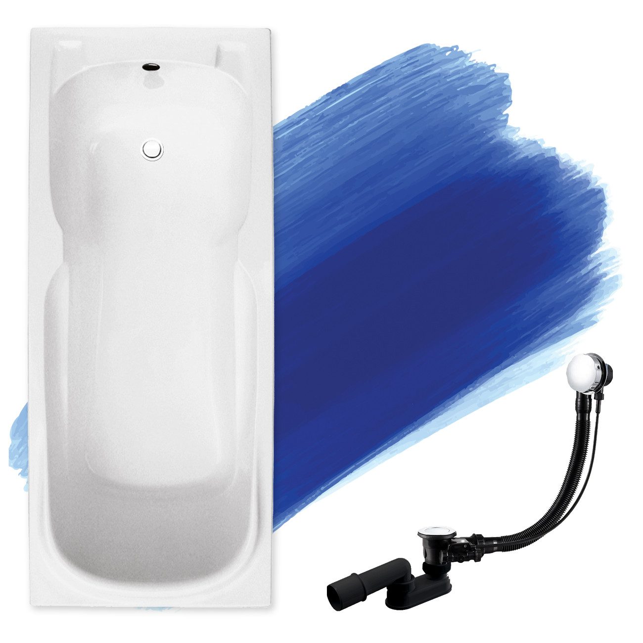 KOLMAN Badewanne Rechteck Majka 160x70, Ablaufgarnitur günstig online kaufen