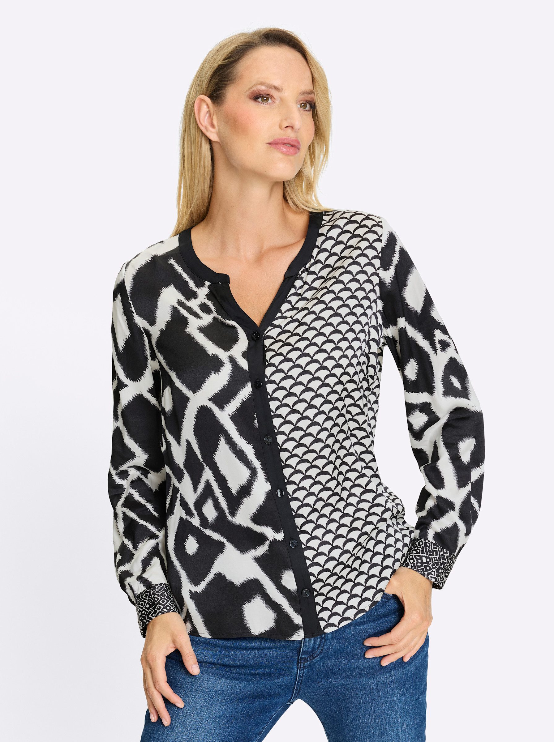 heine Klassische Bluse Druckbluse . günstig online kaufen