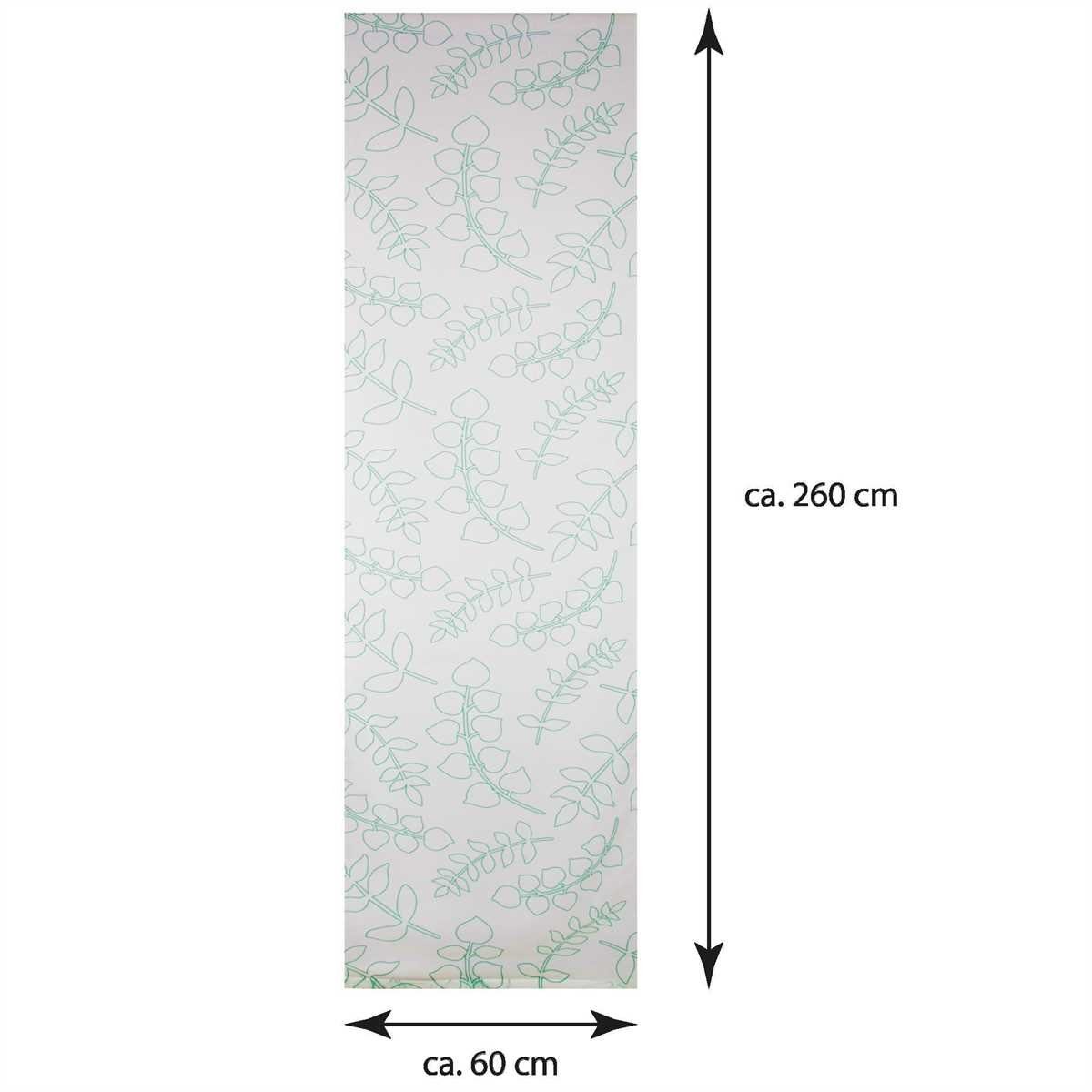Grün mit Leafs Schiebegardine Transparente Klettband transparent, (3 St), Vorhang, 260cm (BxL), Klettband Bestlivings, 60cm 1 x