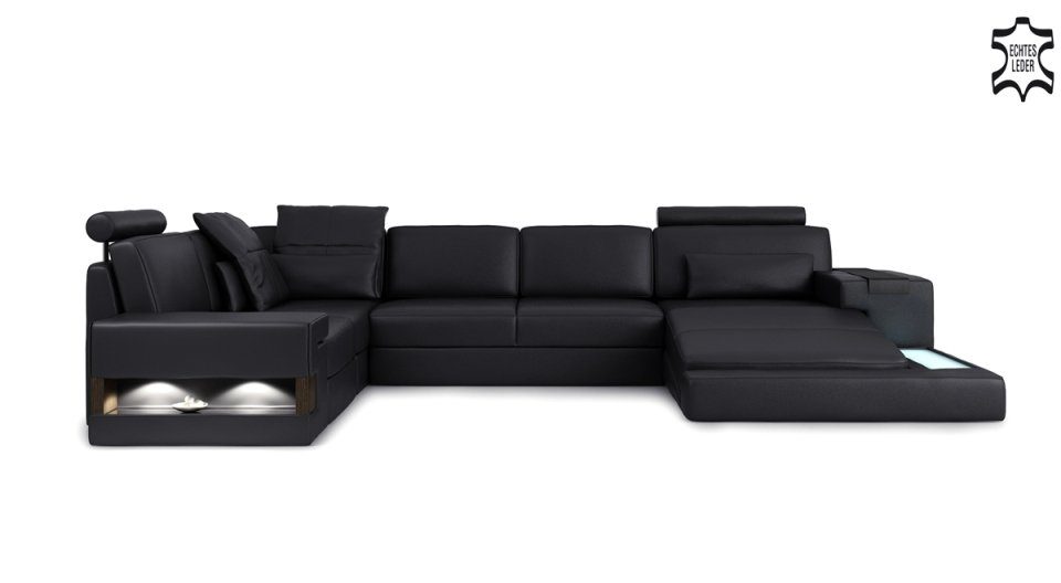 JVmoebel Ecksofa, Ecksofa Couch Form Sofa Wohnlandschaft Designer Ledersofa U Polster