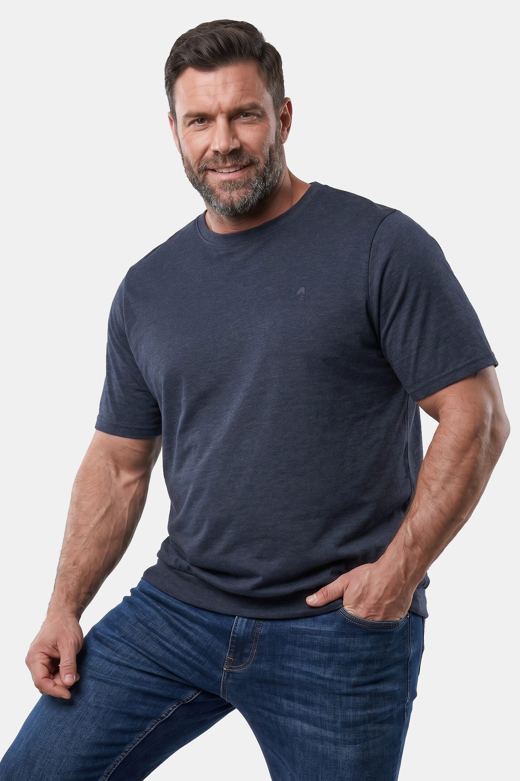 T-Shirt T-Shirts 2er-Pack Bauchfit Basic Halbarm