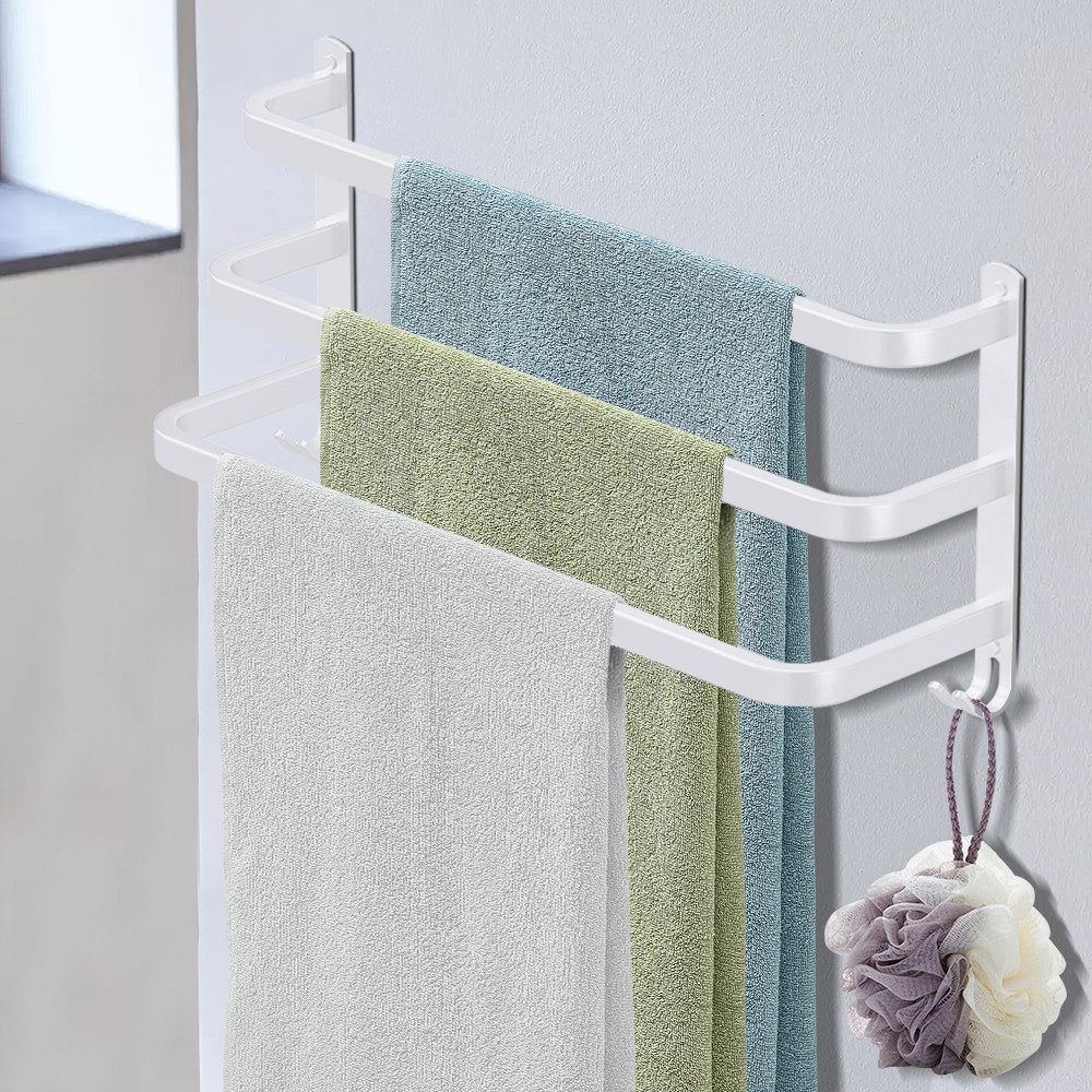JEOBEST Handtuchhalter Handtuchstangen Aluminium mit Haken Einziehbar 50CM, günstig online kaufen