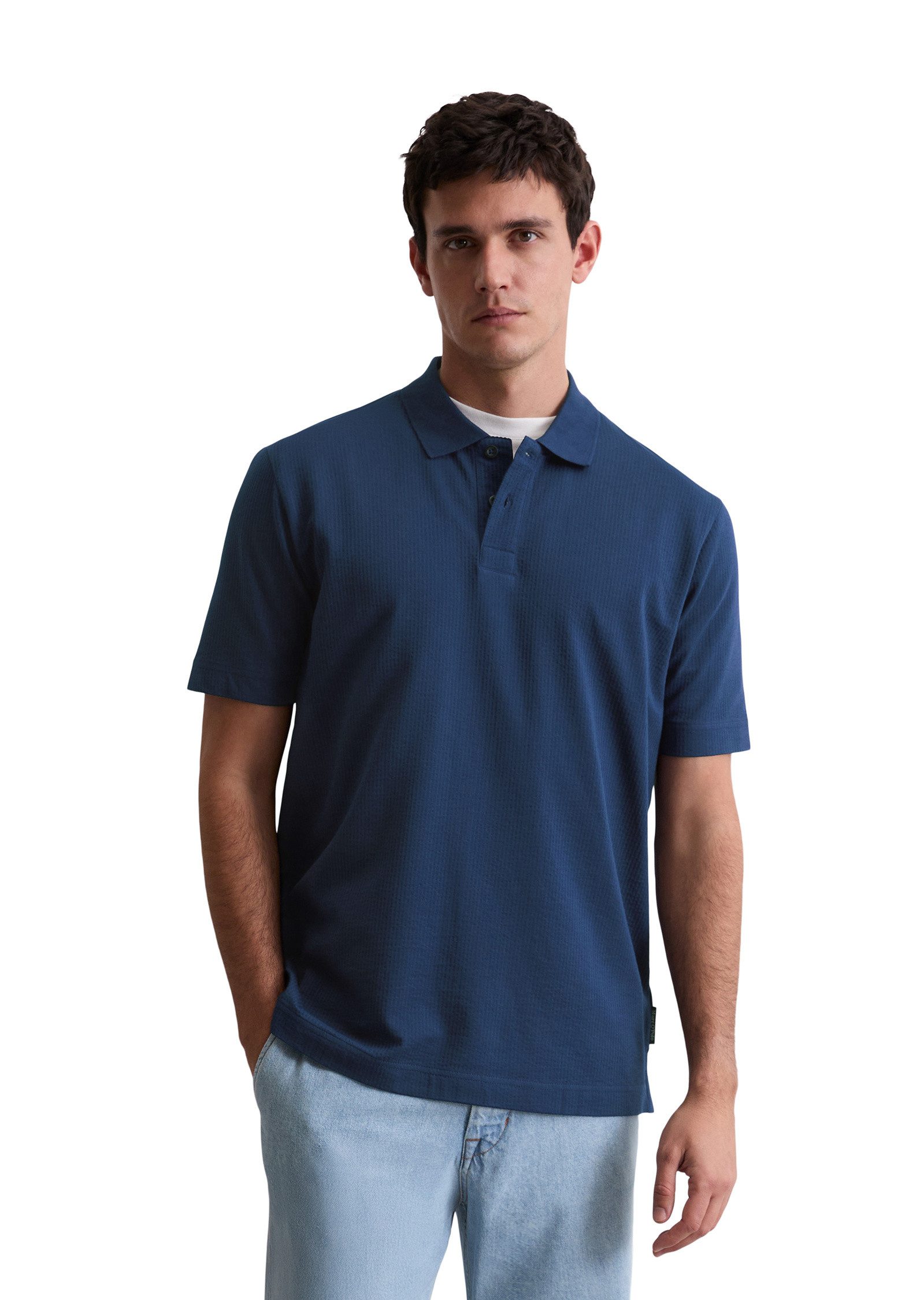 Marc O'Polo Poloshirt aus Bio-Baumwoll-Mix günstig online kaufen