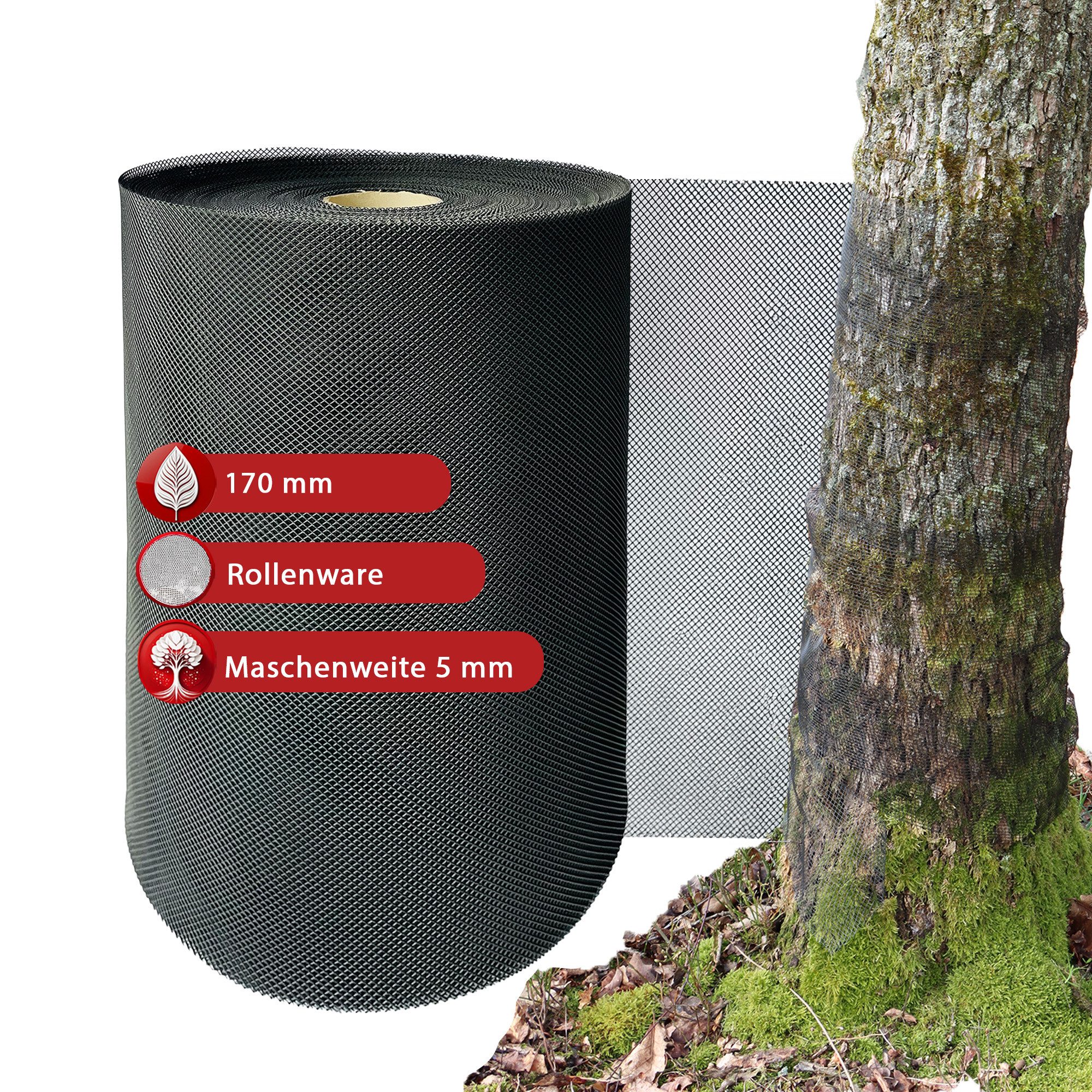 siwitec Schutznetz Poly-Net Baumschutz Wildverbiss, Schälschutznetz Forstpflanzen, Verbis, BxL: 1.5x1.7 m, Rollenware, schützt vor Wildverbiss
