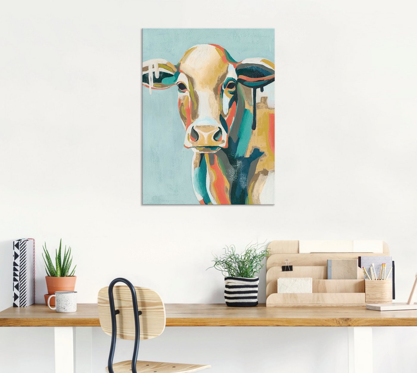 Artland Wandbild »Bunte Kühe I«, Haustiere (1 Stück), in vielen Größen & Produktarten - Alubild / Outdoorbild für den Außenbereich, Leinwandbild, Poster, Wandaufkleber / Wandtattoo auch für Badezimmer geeignet-kaufen