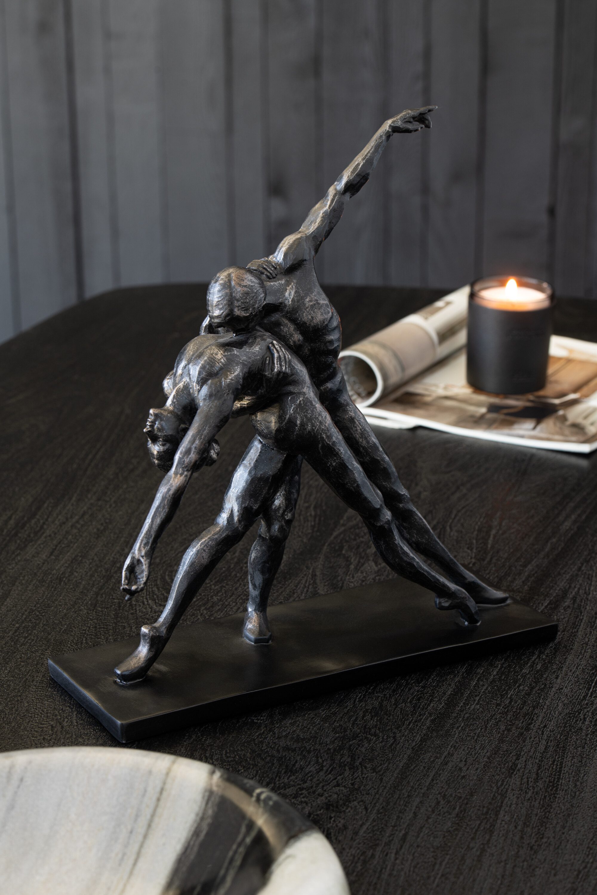 MF Skulptur Skulptur Tanzendes Paar Schwarz 38 cm (1 St)