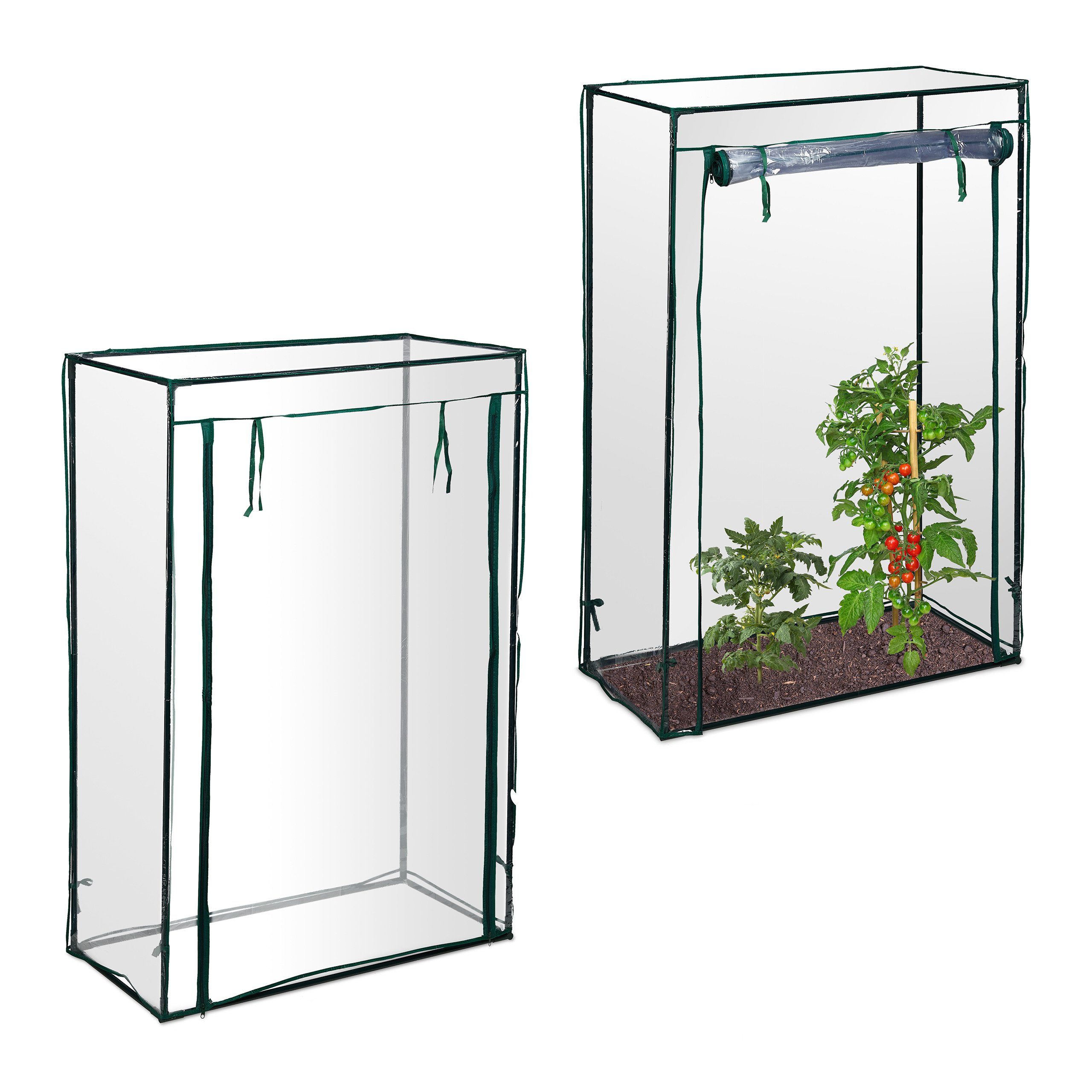 relaxdays Tomatengewächshaus 2 x Tomatengewächshaus PVC günstig online kaufen