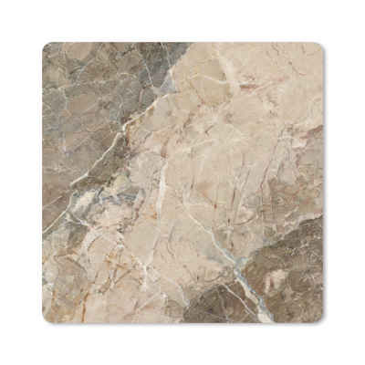 MuchoWow Gaming Mauspad Granit - Gelb - Braun - Pflastersteine (1-St), Gaming, Rutschfester Unterseite, Mausunterlage, 80x80 cm, XXL, Großes