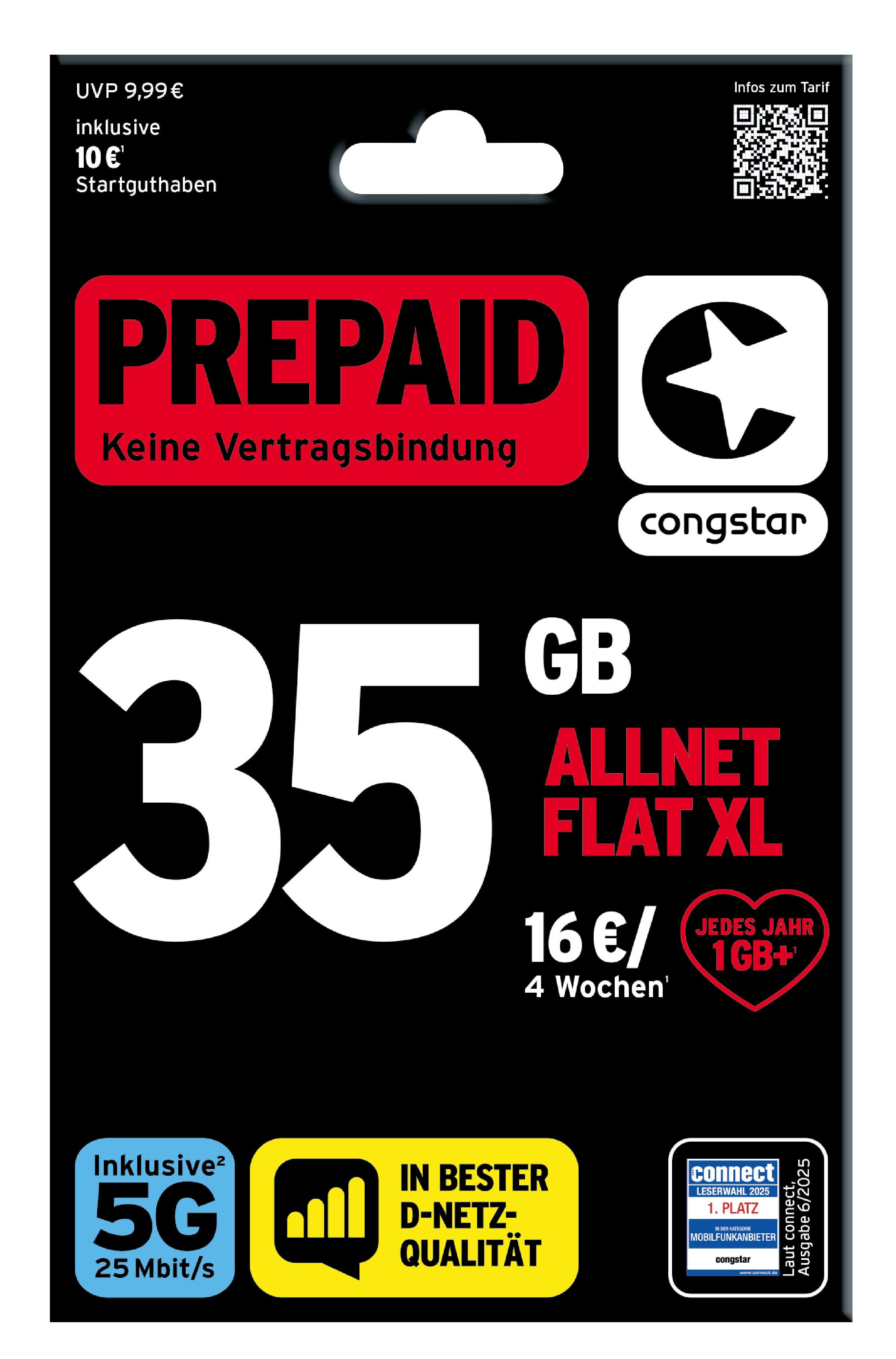 Congstar Prepaid "Allnet XL" Prepaidkarte