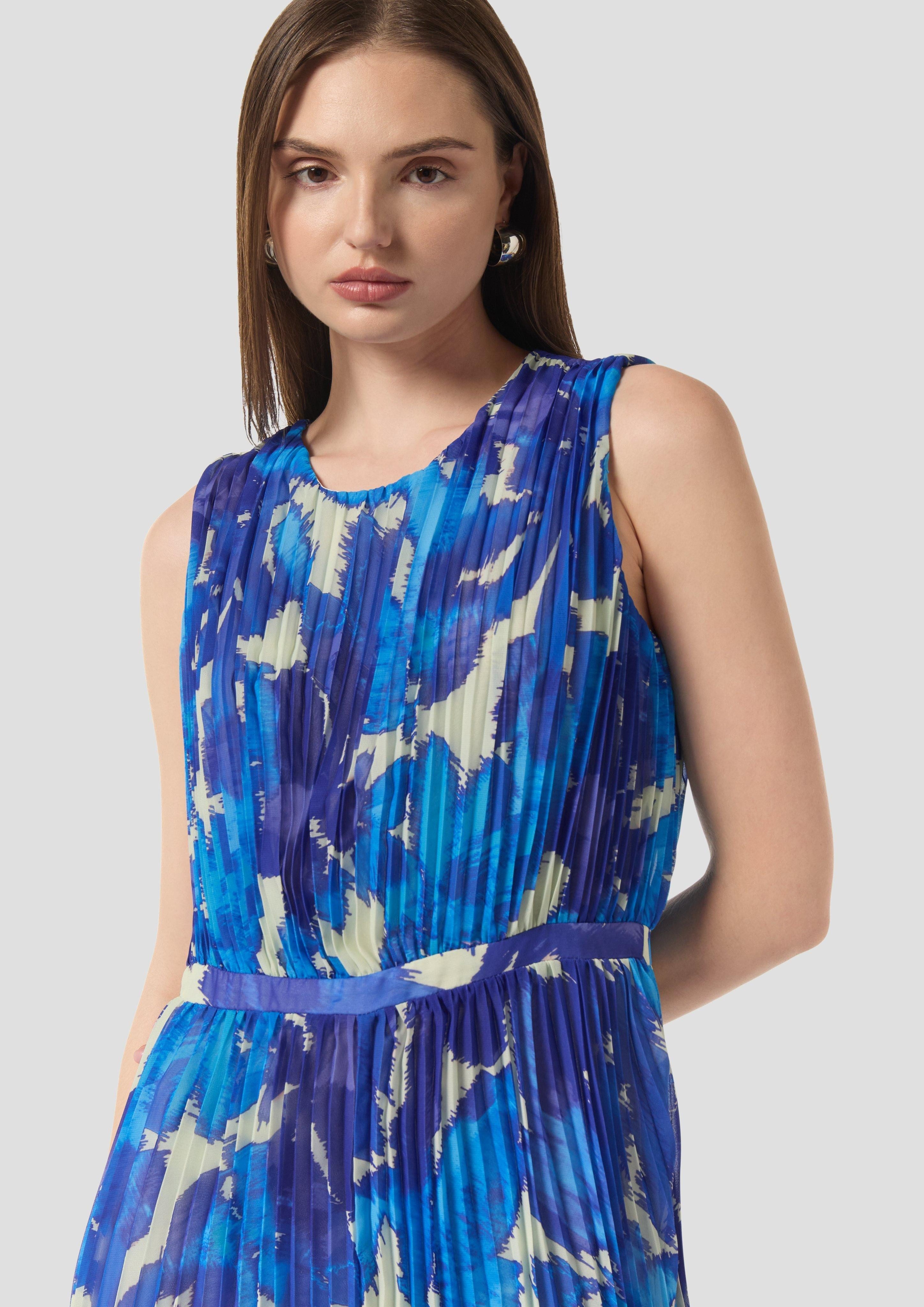 Comma Maxikleid Plissiertes Chiffon-Kleid günstig online kaufen