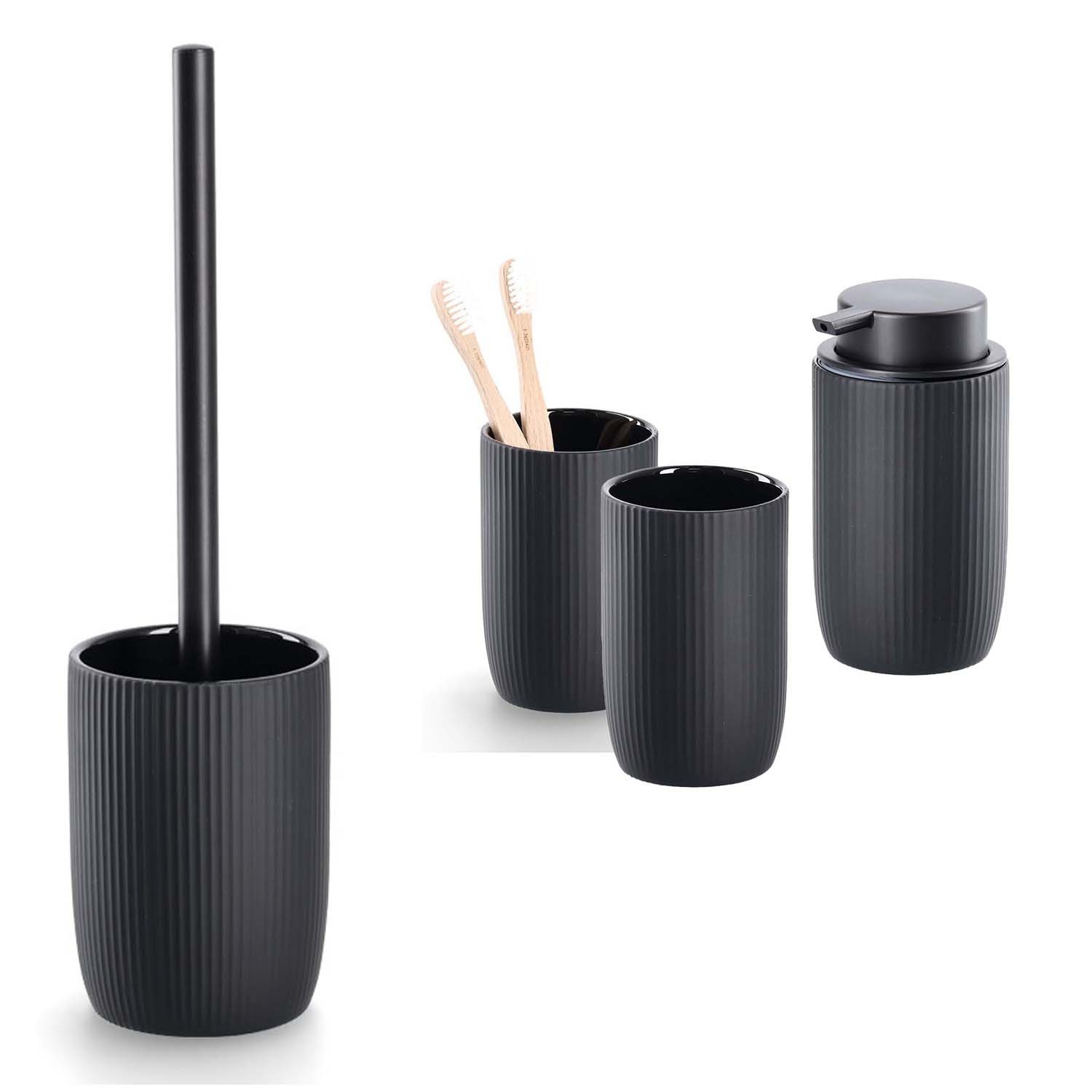 Zeller Present Badaccessoire-Set 4-teiliges Badaccessoire-Set - Keramik Sch günstig online kaufen