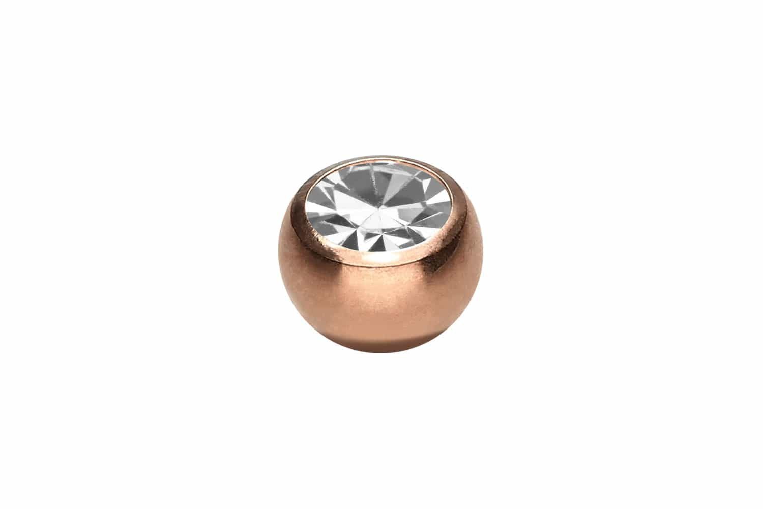 Piercing-Set Chirurgenstahl Schraubkugel mit Seitengewinde KRISTALL