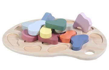 KINDSGUT Steckspielzeug Steckpuzzle Farben, nachhaltig, Holzspielzeug, Lernspielzeug, Farbenlehre