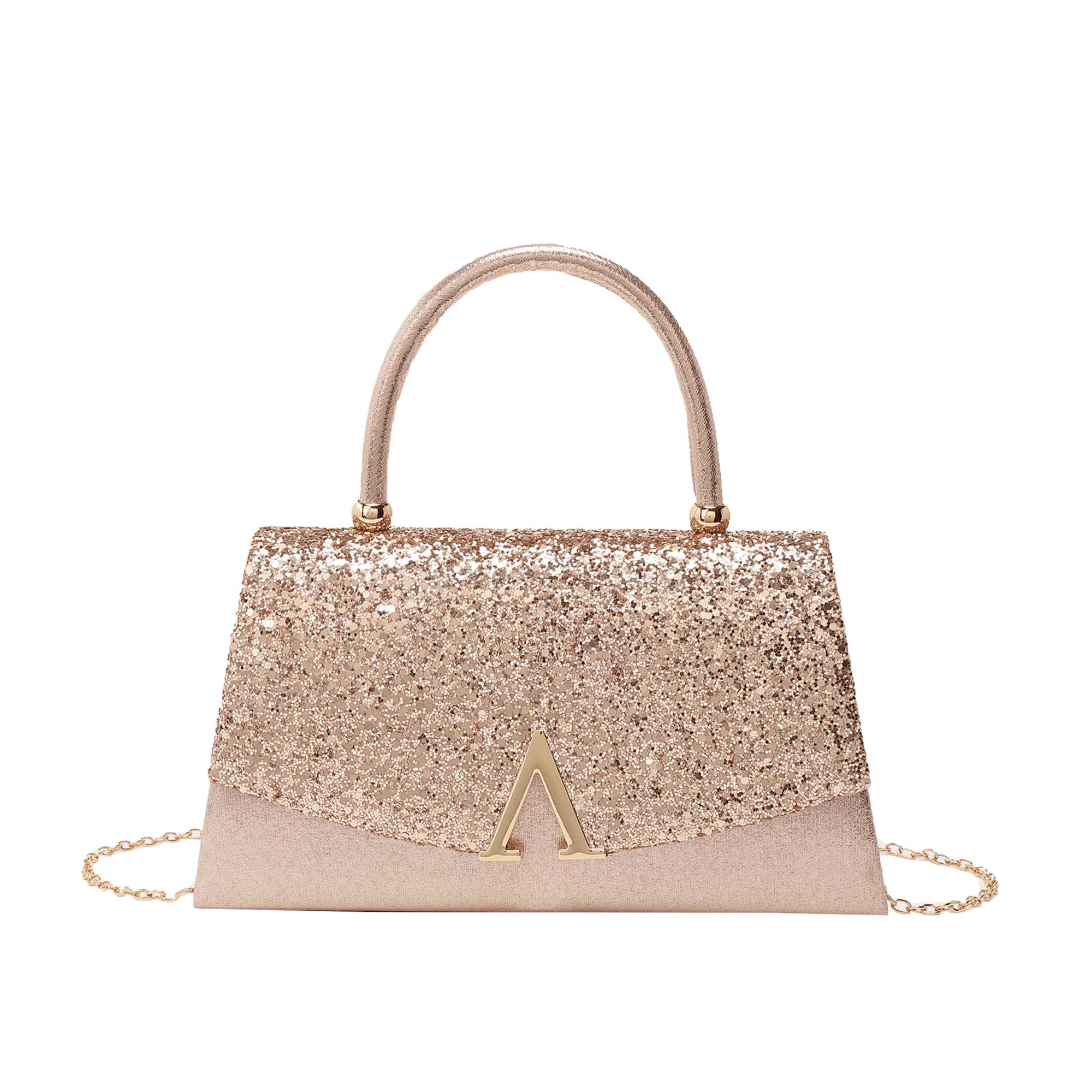 nsihing Clutch Damen Clutch, Glitzer Abendtasche mit Abnehmbarer Kette, Elegante Partytasche für Hochzeit, Ball & Cocktail Veranstaltungen