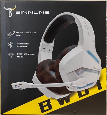 BINNUNE Gaming-Headset (Professioneller Gaming-Sound, Bluetooth, Stereo Sound Noise Cancelling Headset mit 48 Stunden Akkulaufzeit)