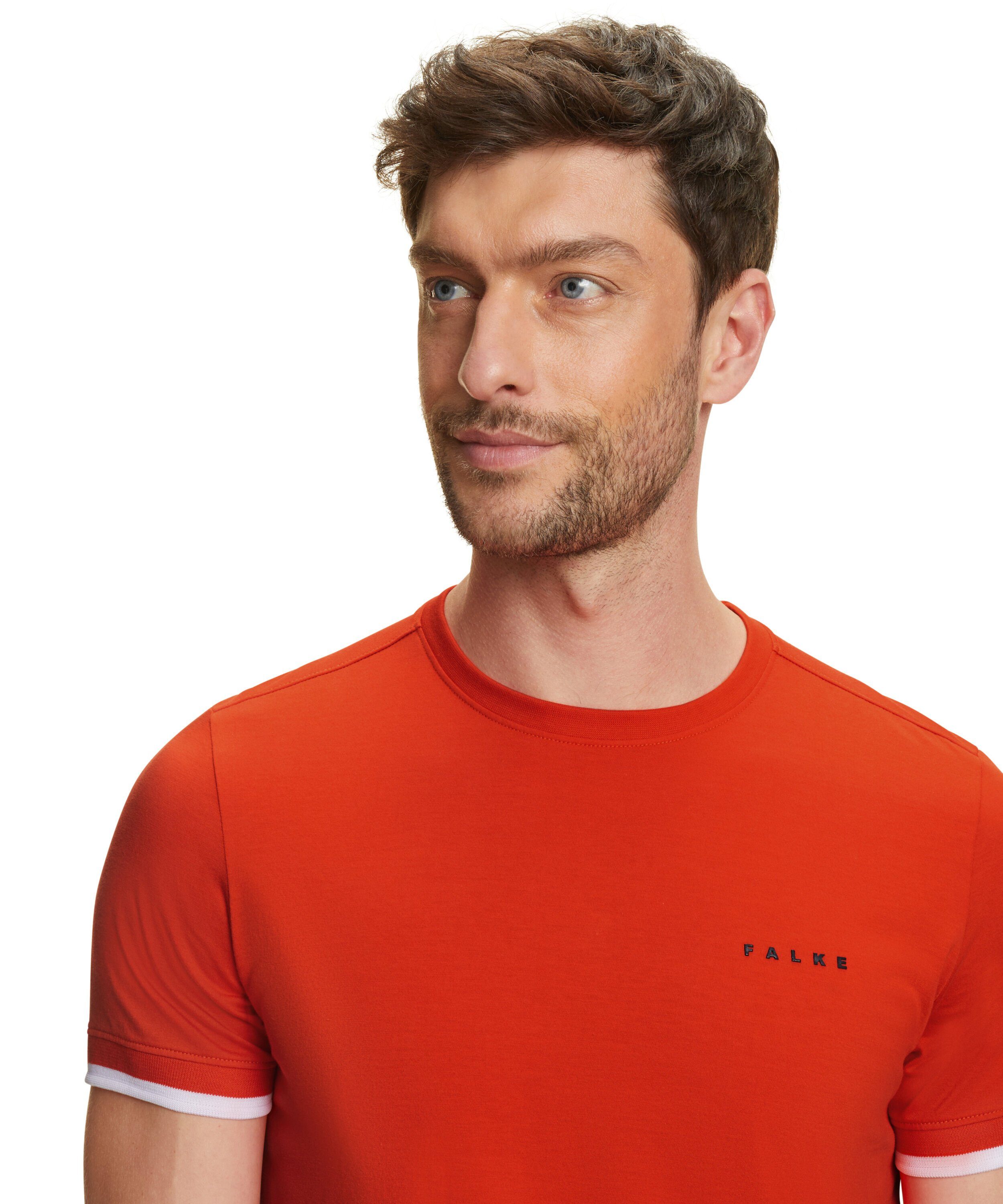 FALKE T-Shirt Pima-Baumwolle hochwertiger orange (8314) safety (1-tlg) aus