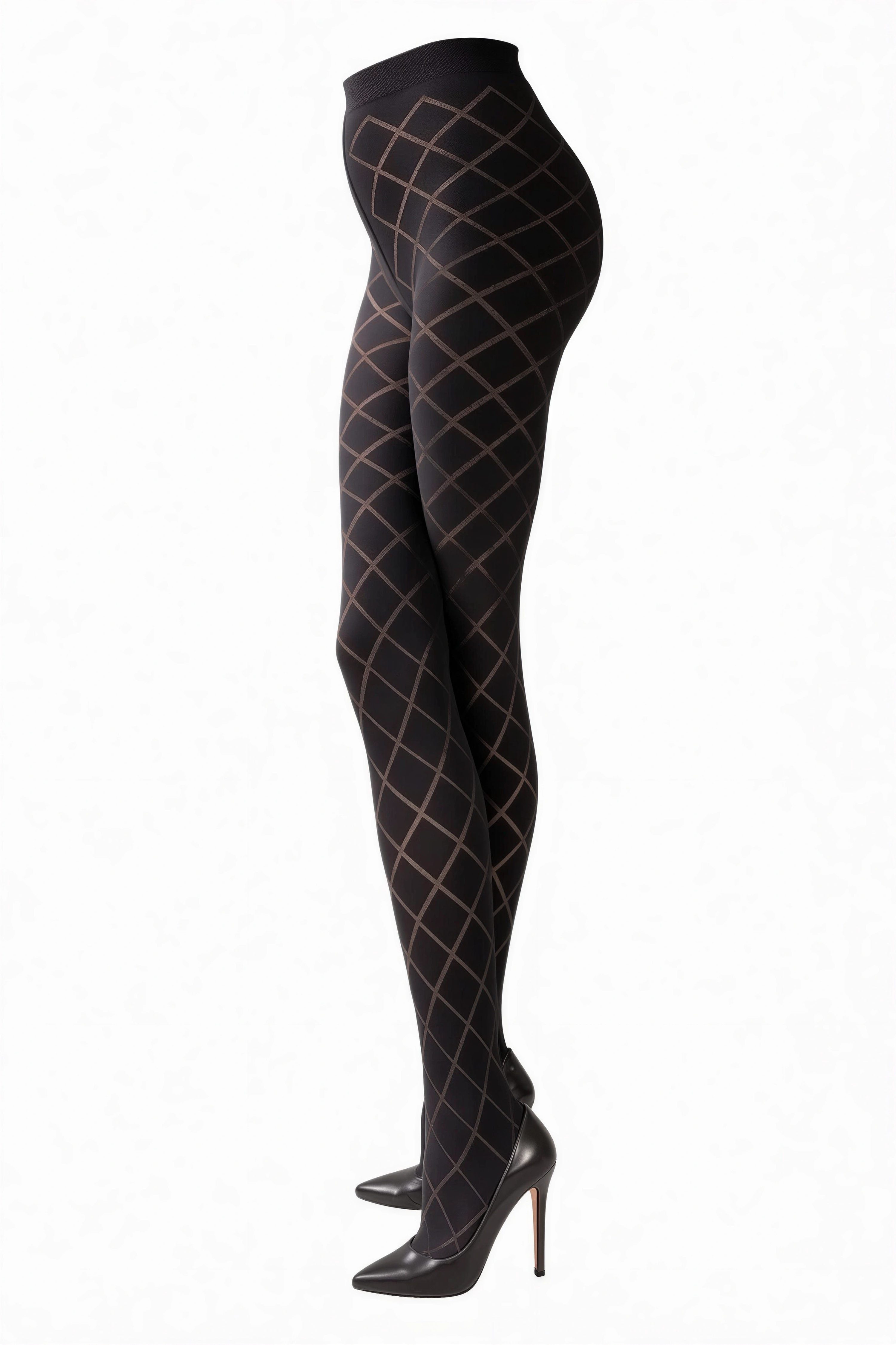 Gabriella Feinstrumpfhose Damen mit geometrischem Muster SAVIA 80 DEN 80 DEN (1 St. 1er-Pack) Blickdicht, matt