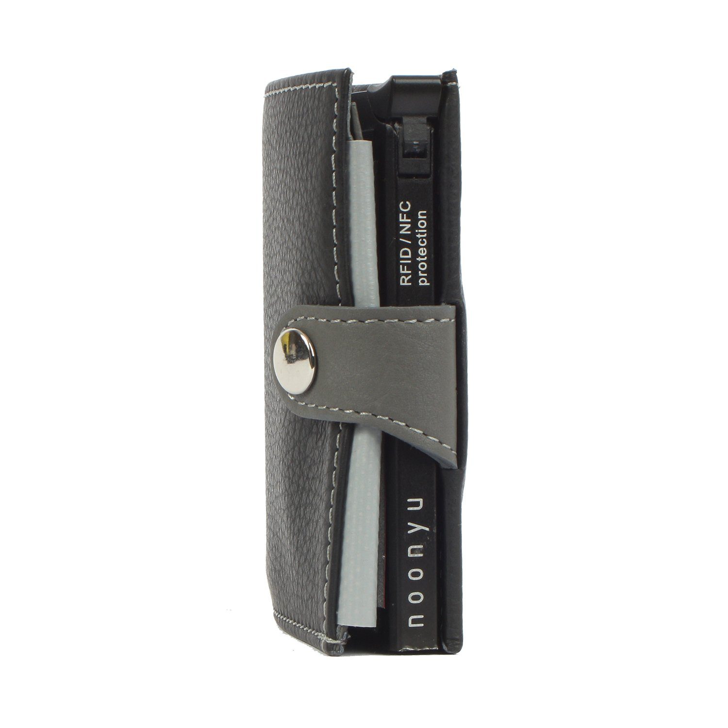 Margelisch Mini black Kreditkartenbörse Geldbörse leather, Leder single noonyu aus Upcycling