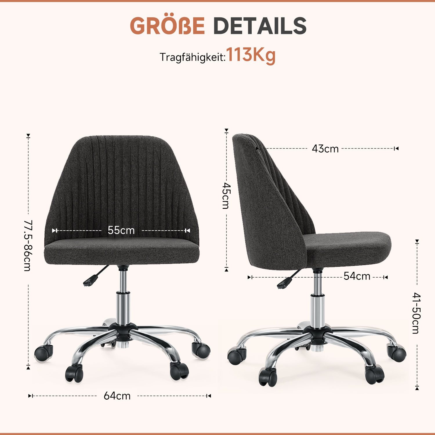 Refined Living Bürostuhl Schreibtischstuhl mit Rädern günstig online kaufen