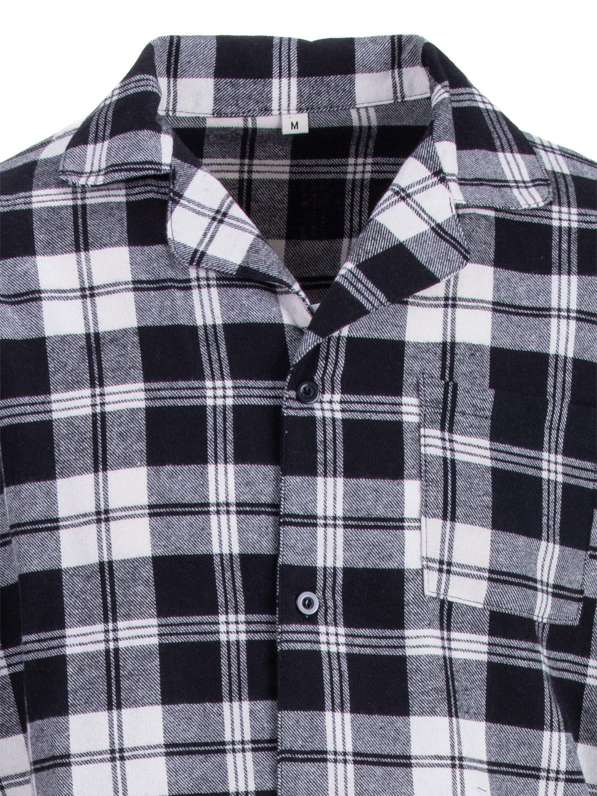 Henry Terre Pyjama Kent Langarm - Karo Look Hemdkragen durchgeknöpft Tartan Holzfäller – Bild 4 von 5