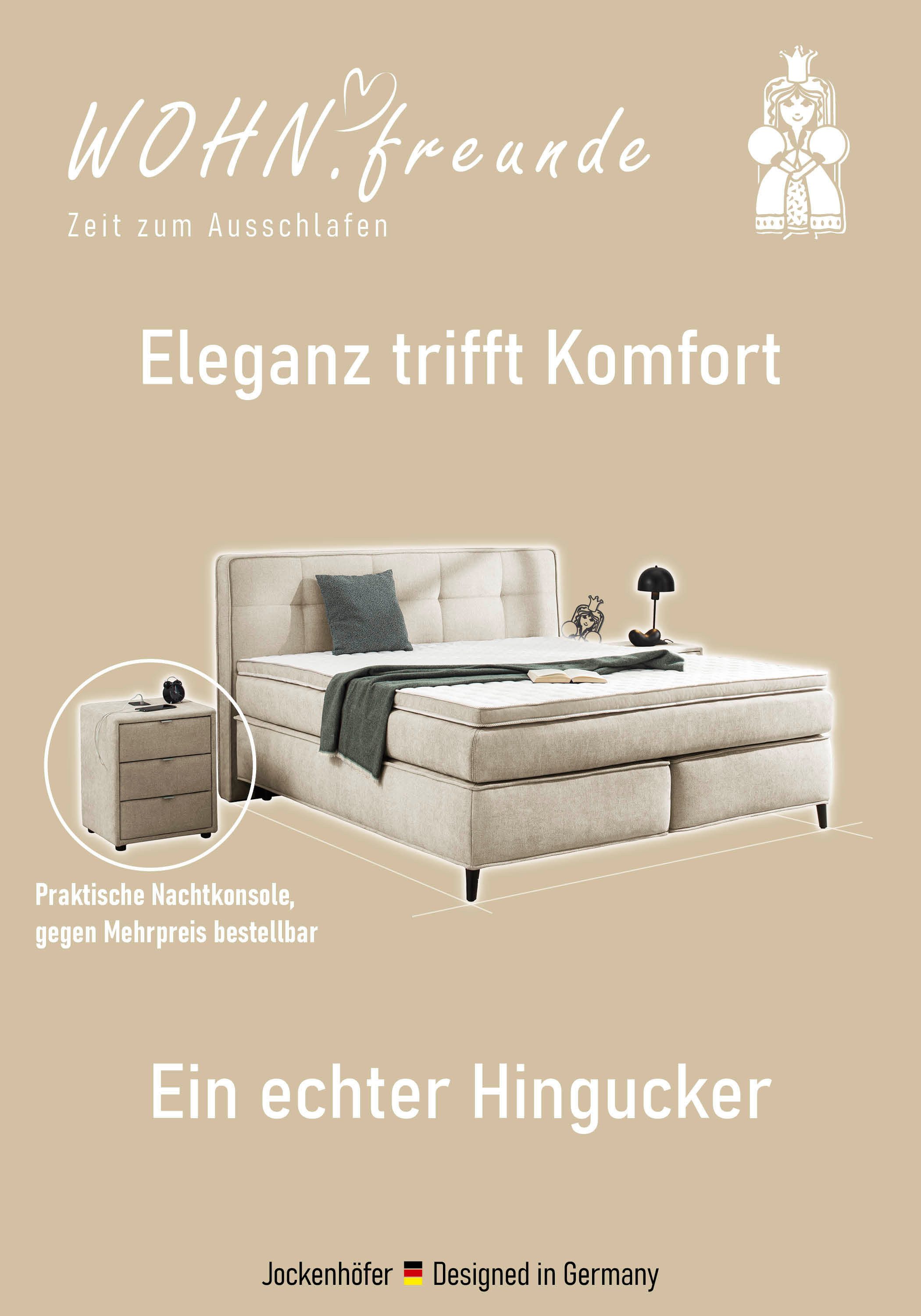 Jockenhöfer Gruppe Boxspringbett Capello, 7-Zonen-TTFK-Matratze, KS-Topper, 160x200 cm oder 180x200 cm, verschiedene Härtegrade wählbar