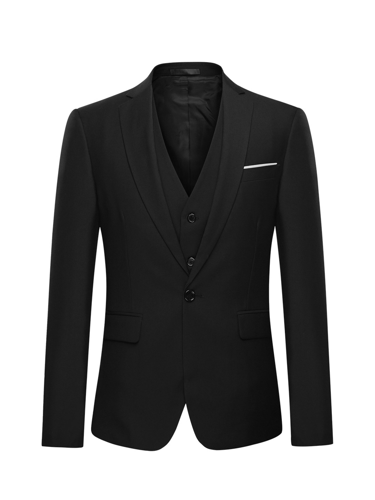 Allthemen Anzug 3-teilig (3 tlg) Edler Slim Fit Herrenanzug für den Business-Bereich