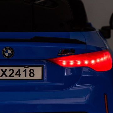 REDOM Elektro-Kinderauto BMW M4 Elektroauto, Belastbarkeit 30 kg, Bremsautomatik Fernsteurung Bluetooth