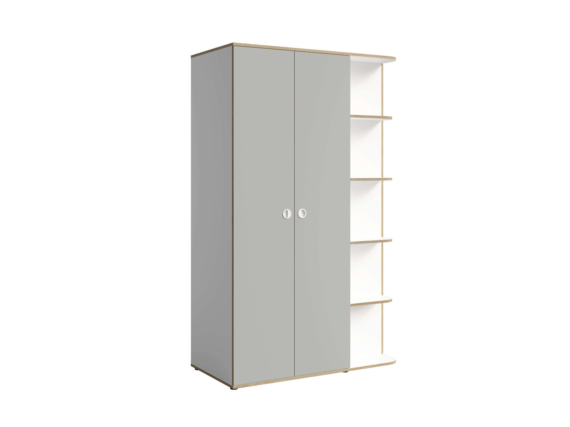 OTTO home Kleiderschrank ELLEETE geräumiger Schrank mit Regalfächern und Kleiderstangen Garderobe mit 3 Drehtüren und 5 offene Fächer