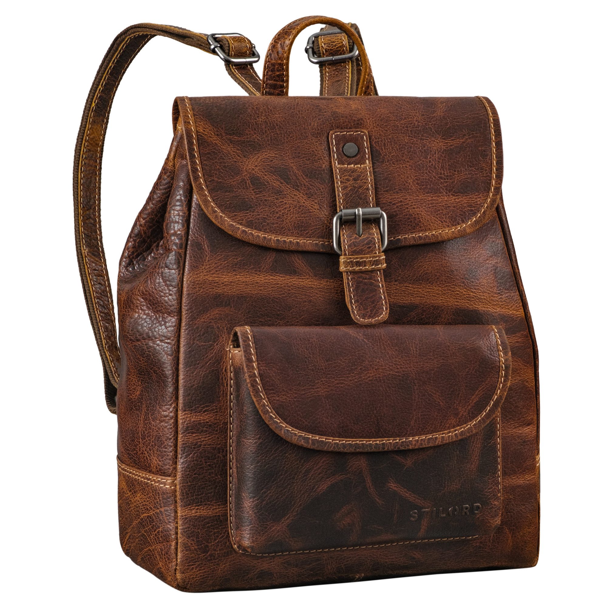 Cityrucksack "Adele" Kleiner Rucksack Damen Leder - Tagesrucksack