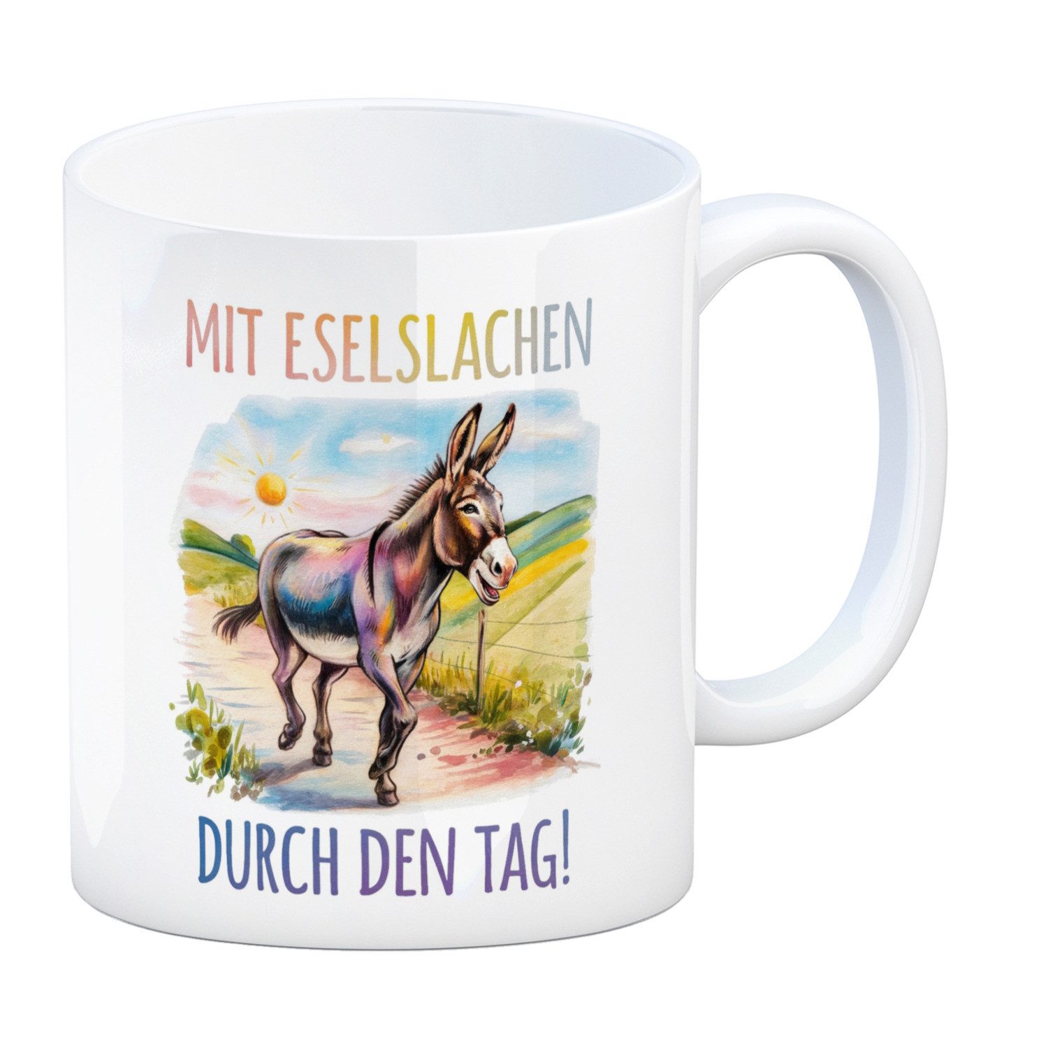 Tasse Mit Eselslachen durch den Tag Kaffeebecher