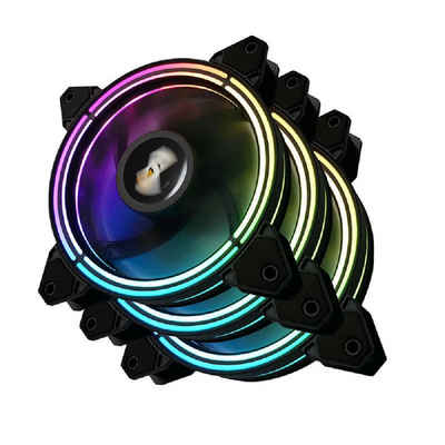 Darkflash Gehäuselüfter CF11 Pro ARGB Computer Lüfter Set 3 in1 120x120 (schwarz)