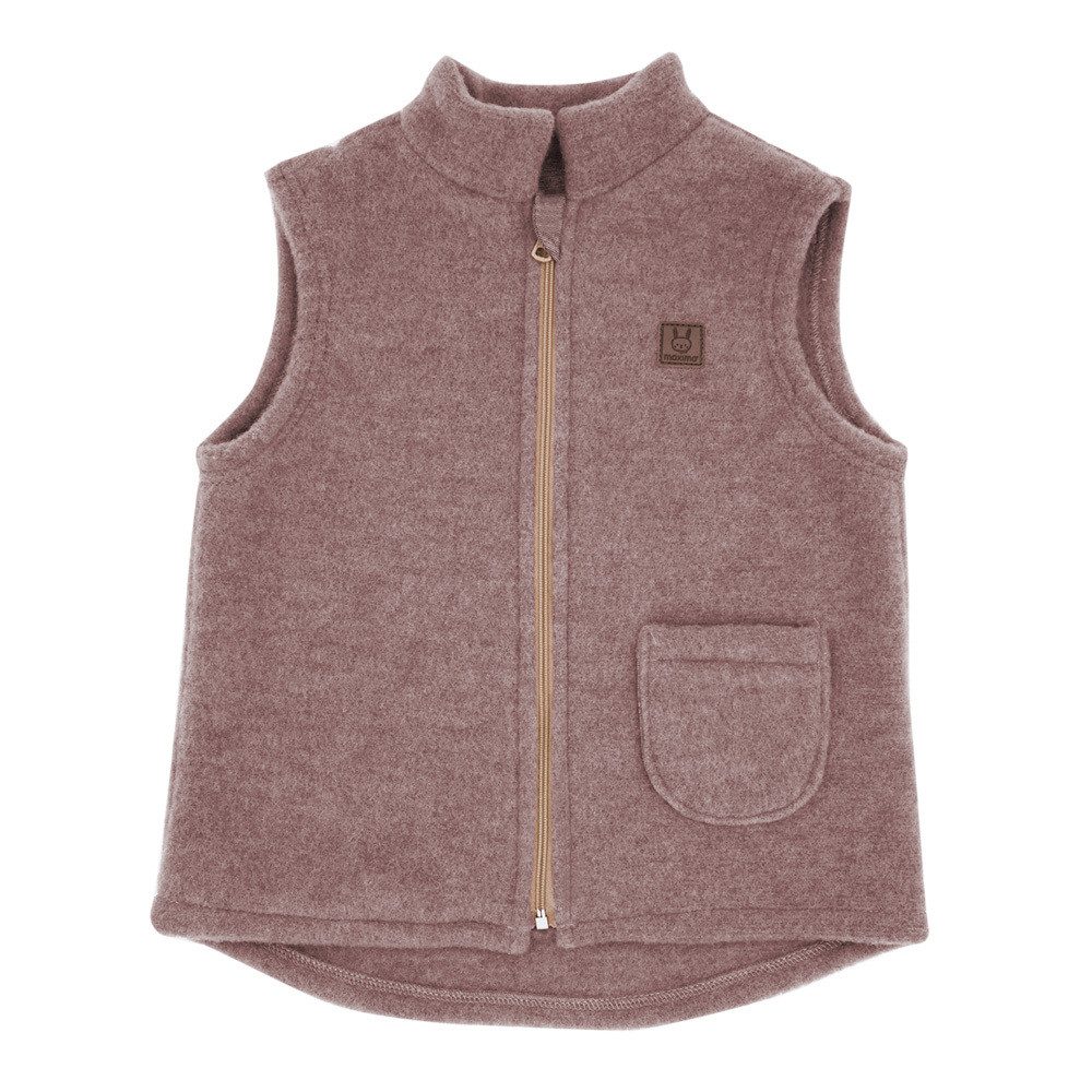 Fleecejacke GOTS MINI-Weste, Wollfleece kbT, Jersey, Reißverschluss