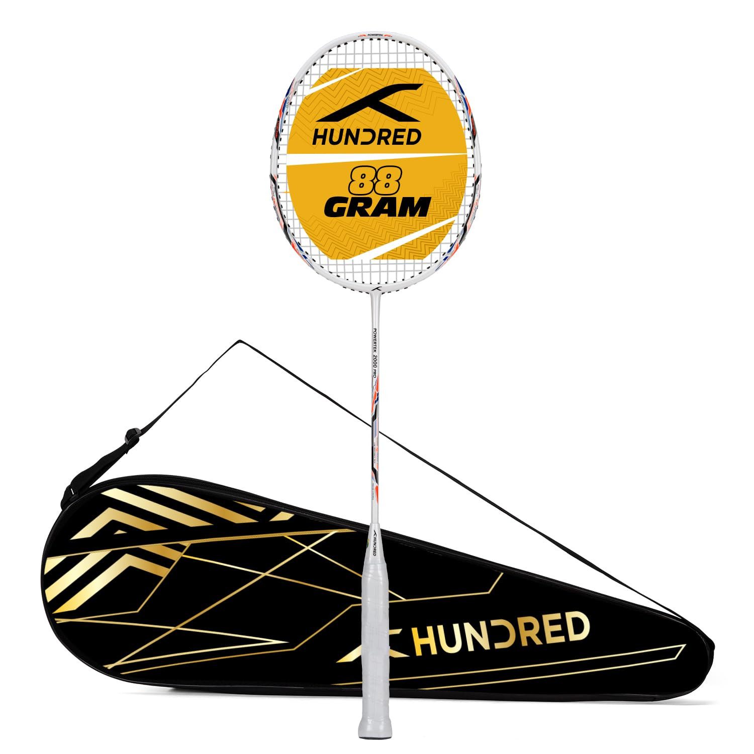 Badmintonschläger POWERTEK 2000 PRO Schläger mit Vollbespannung, Bespannung, Graphit