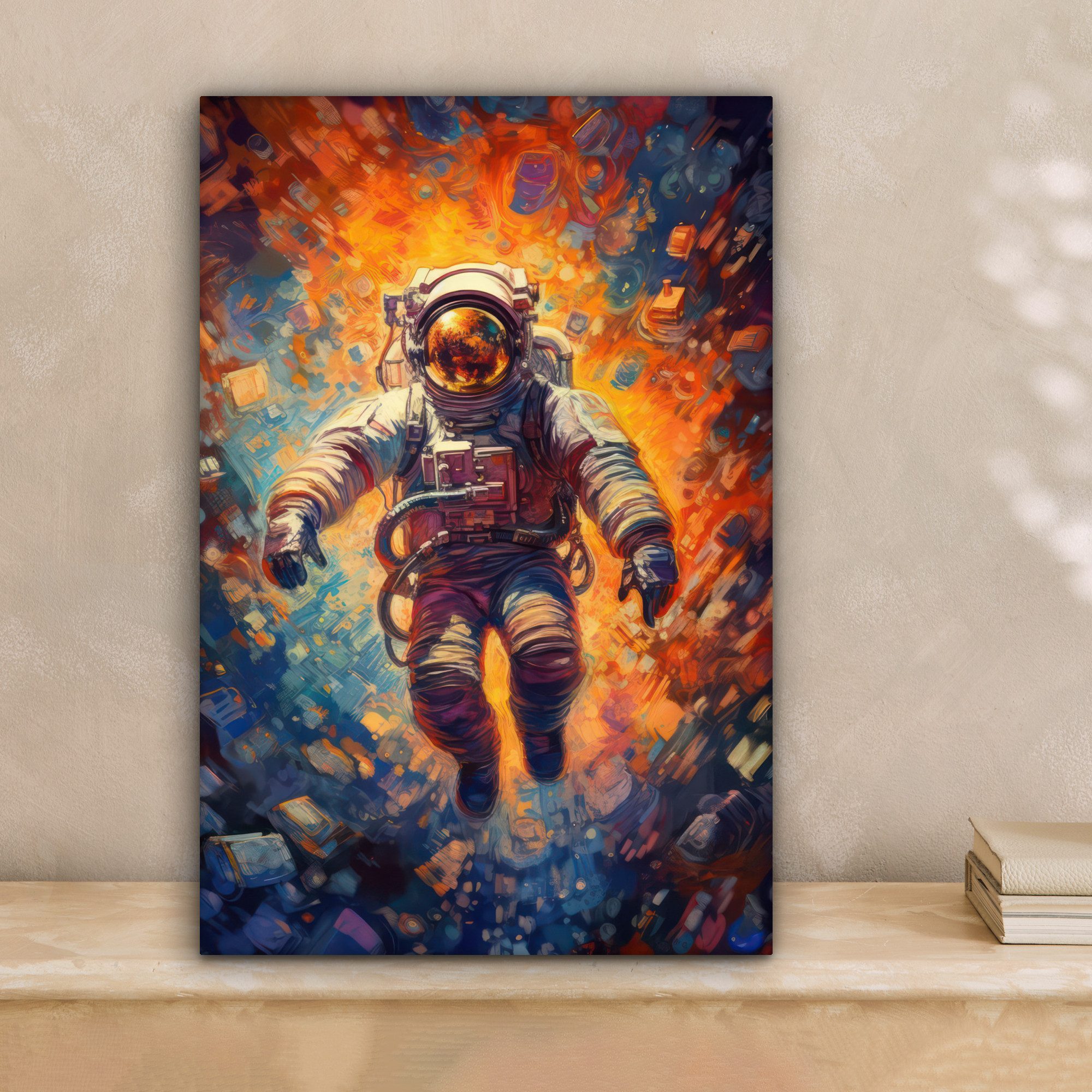 OneMillionCanvasses® Leinwandbild Astronaut - Neon - günstig online kaufen
