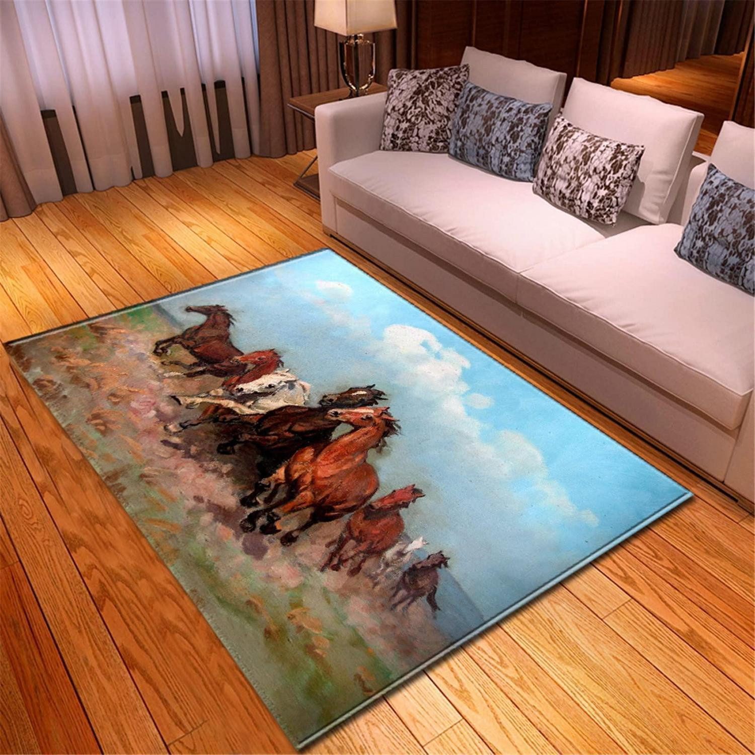 LuxusKollektion Fußmatte Teppich 3D Pferd Ø40x60 cm, rechteckig, Höhe: 5 mm