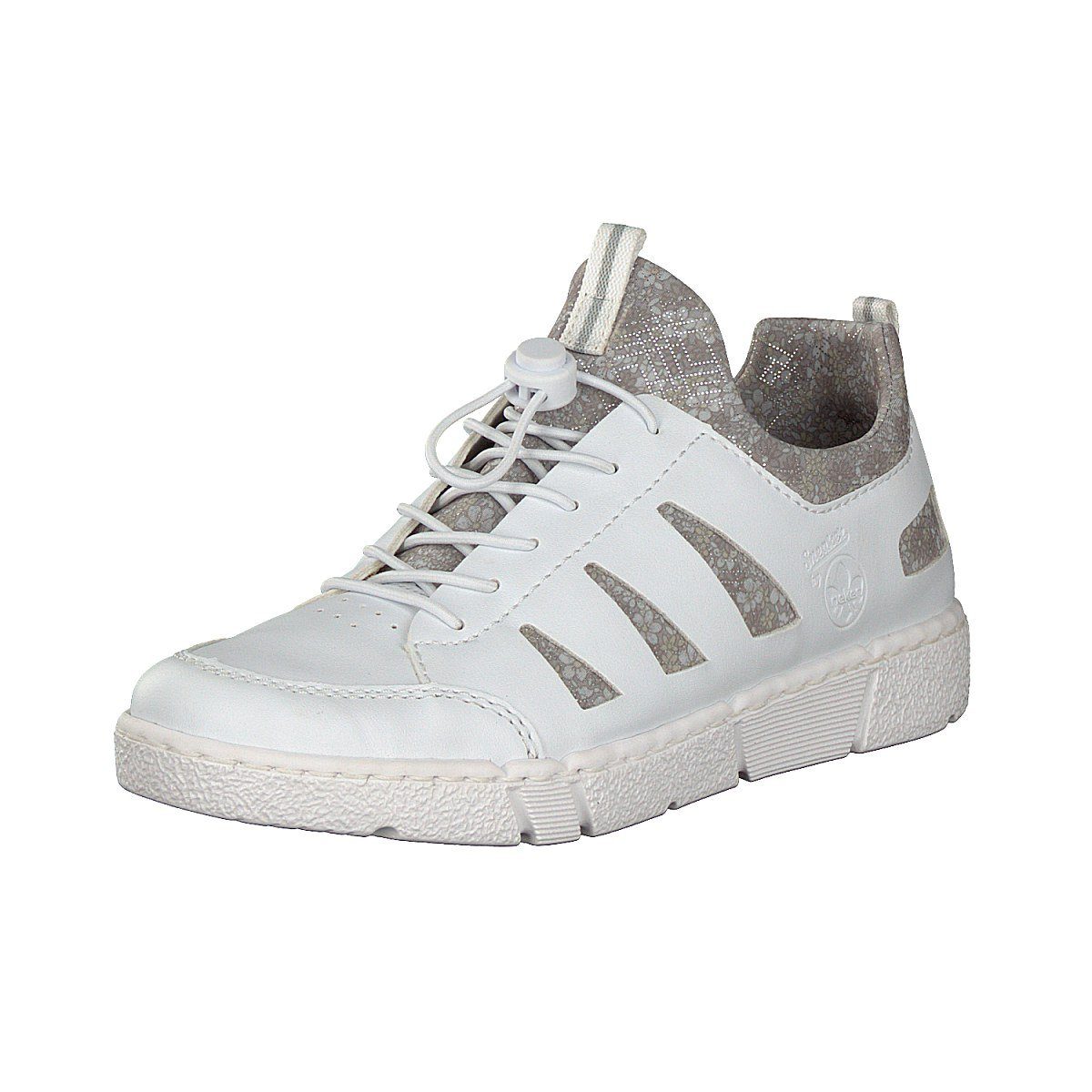 Rieker Damen Sneaker N32G0 - Beige Schnürschuhe Mit MemoSoft-Decksohle