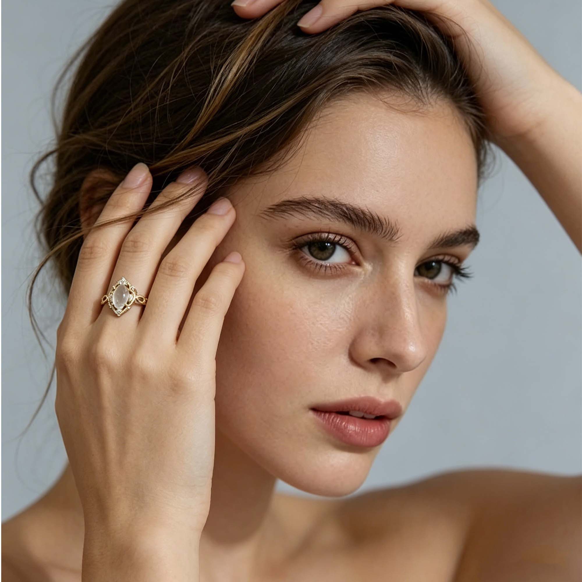 MOPUEA Fingerring Offener verstellbarer Damenring mit gewebtem Hohlraumdesign (Einzelring, ideal wenn du keinen unnötigen Schmuck willst, Schlichtes Design, pas – Bild 4 von 5