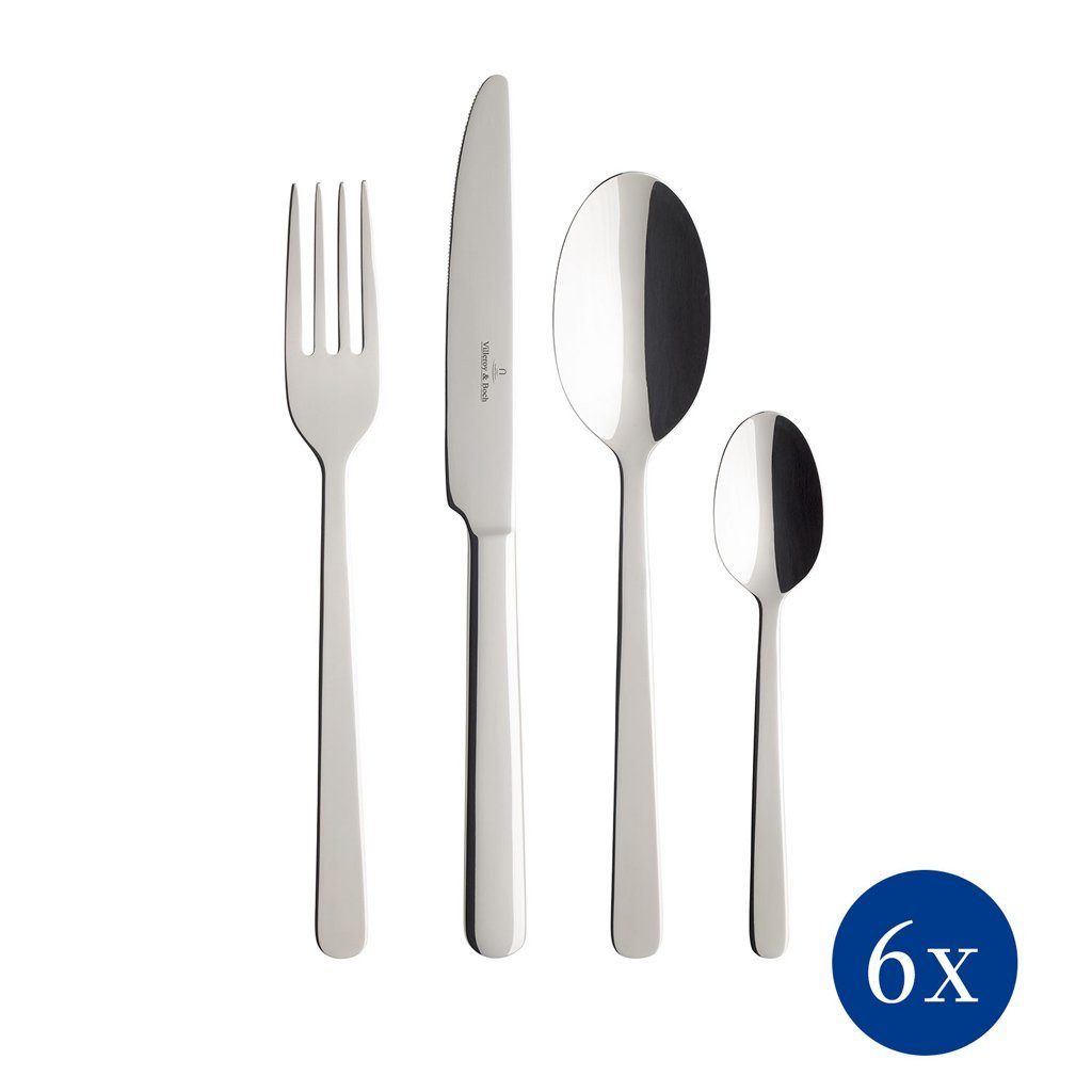 Villeroy & Boch Besteck-Set Louis Tafelbesteck 24tlg. 44x28x5cm (24-tlg), 6 Personen, Edelstahl