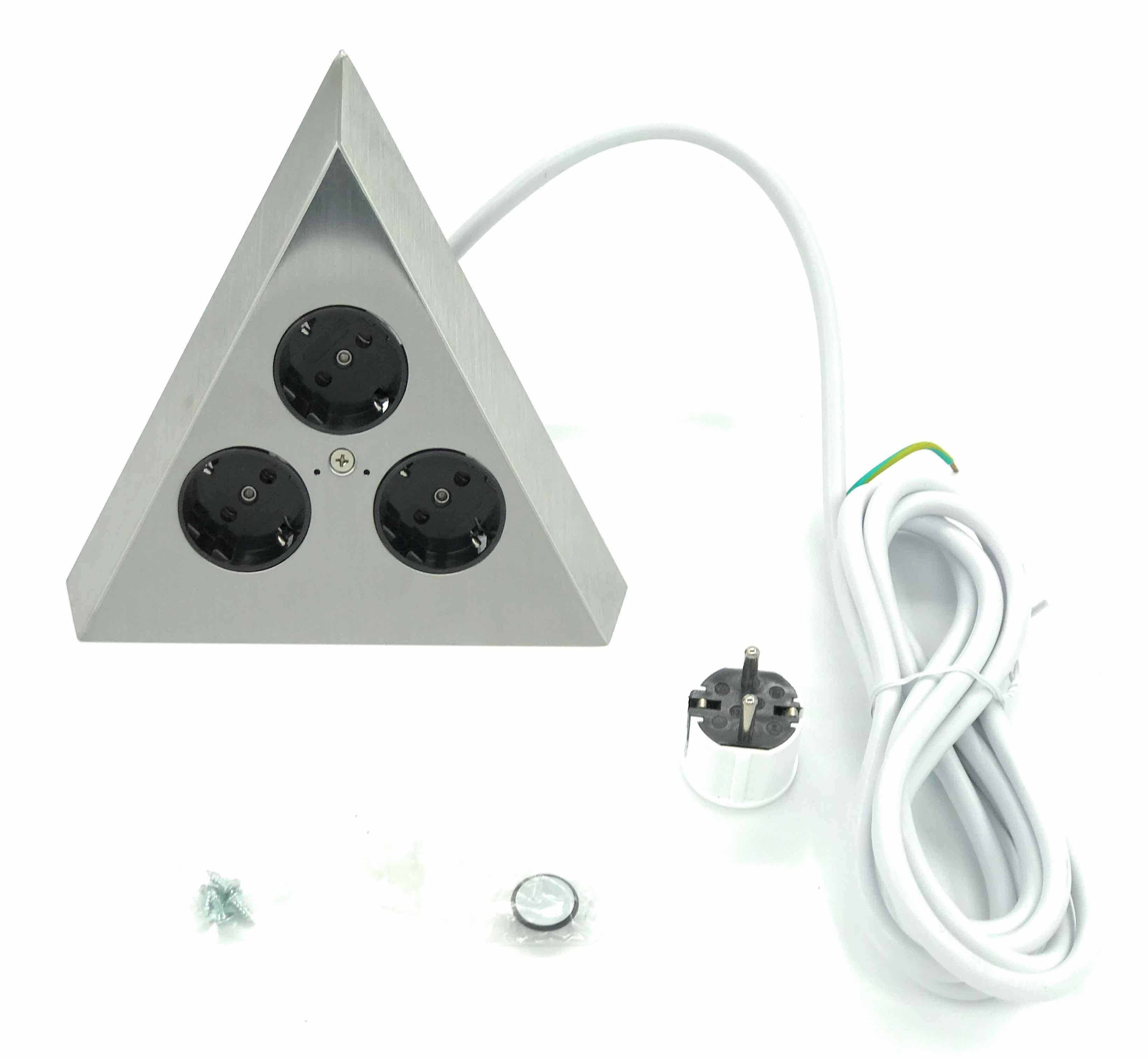 Thebo THEBO ST 3007-C Steckdosenelement Edgar / Mira Edelstahl Mehrfachsteckdose