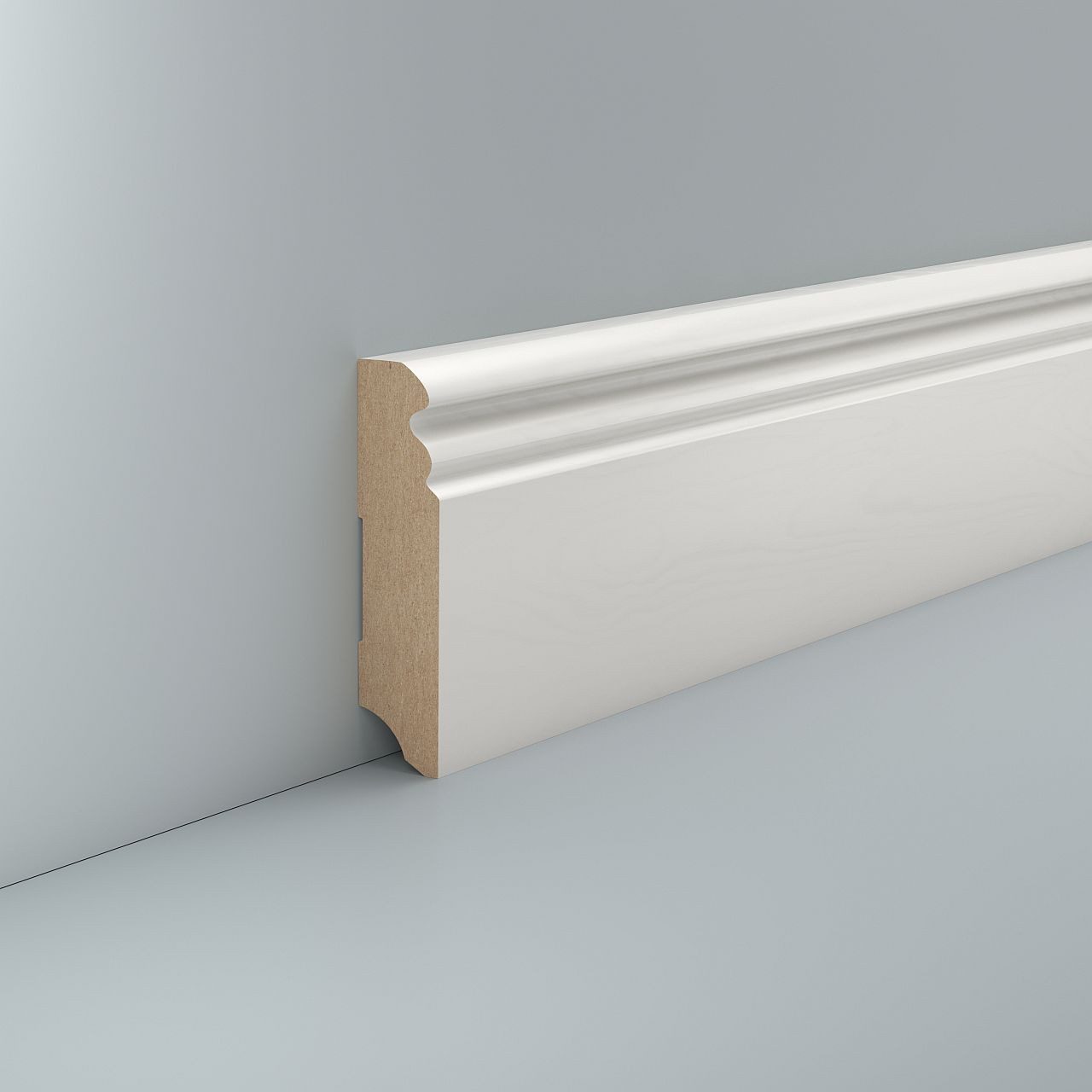 Südbrock Sockelleiste Sockelleiste weiß MDF Hamburger Profil 19 x 80 in RAL 9010, L: 240 cm, H: 8 cm, 1-St.