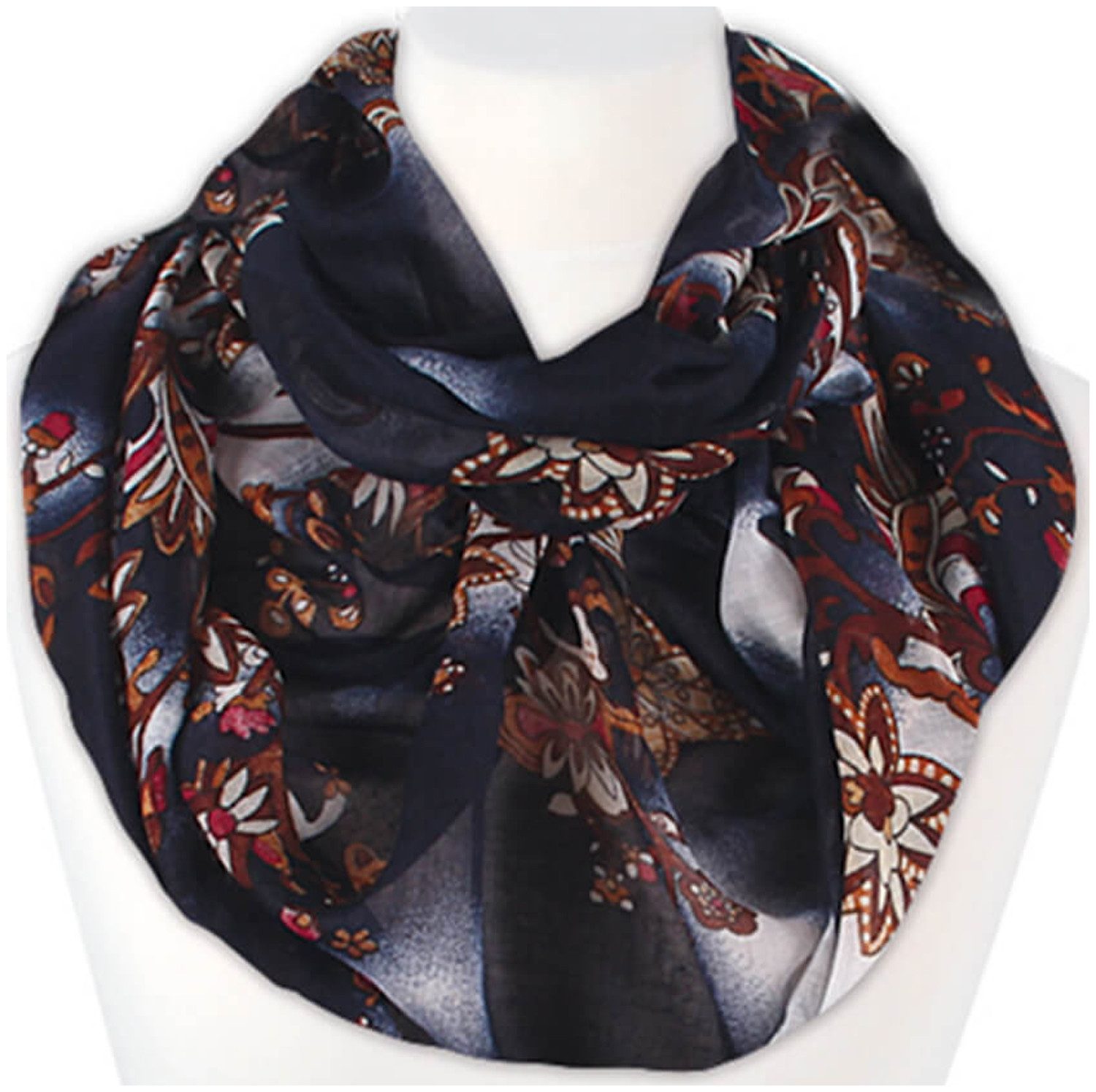 chic4home Loop Trend Twist, (1-St. 1-teilig), Damen Loop-Schal Schlauchschal Florales Design