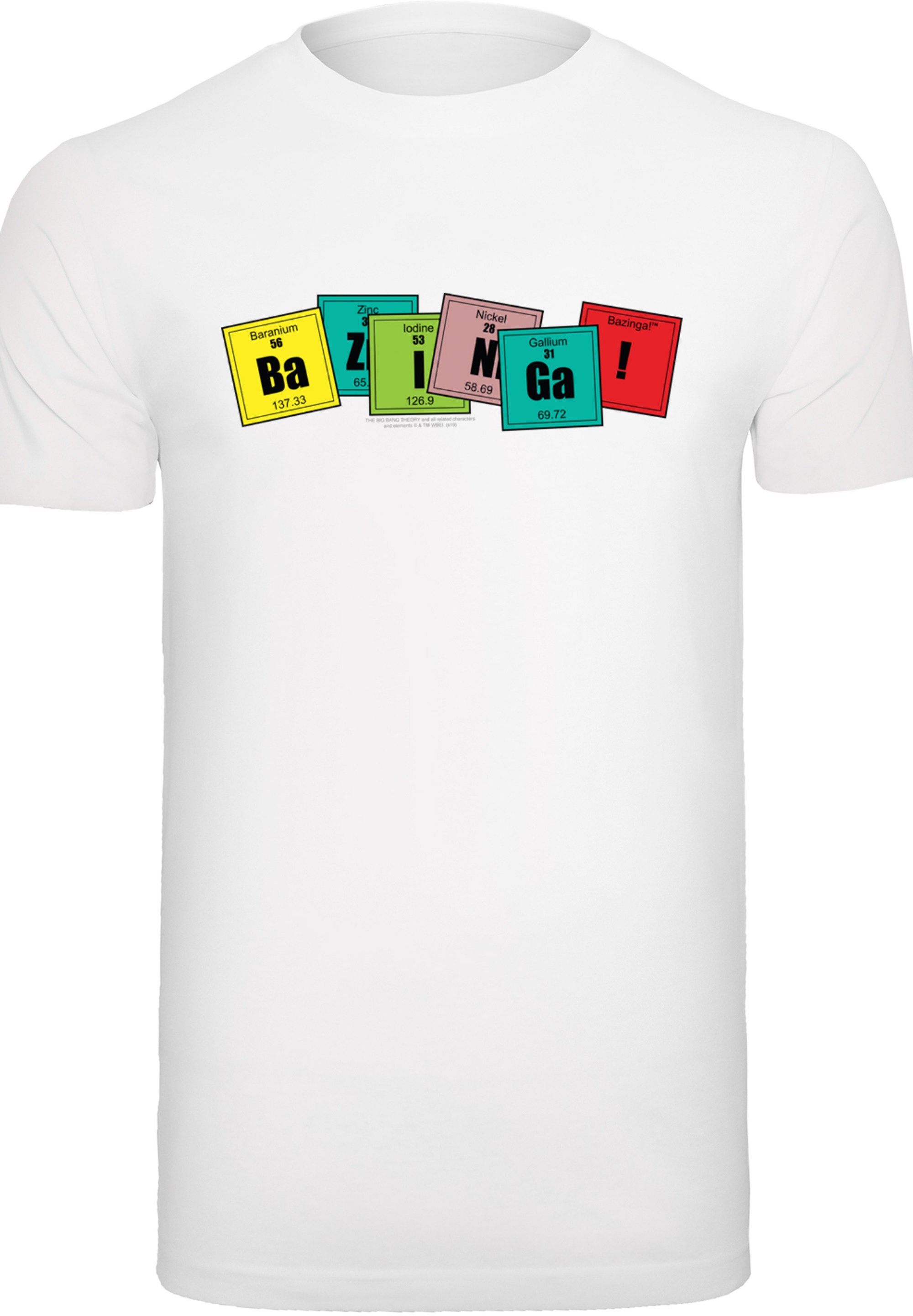 weiß Merch,Regular-Fit,Basic,Bedruckt Herren,Premium Bang Theory F4NT4STIC T-Shirt Big Bazinga