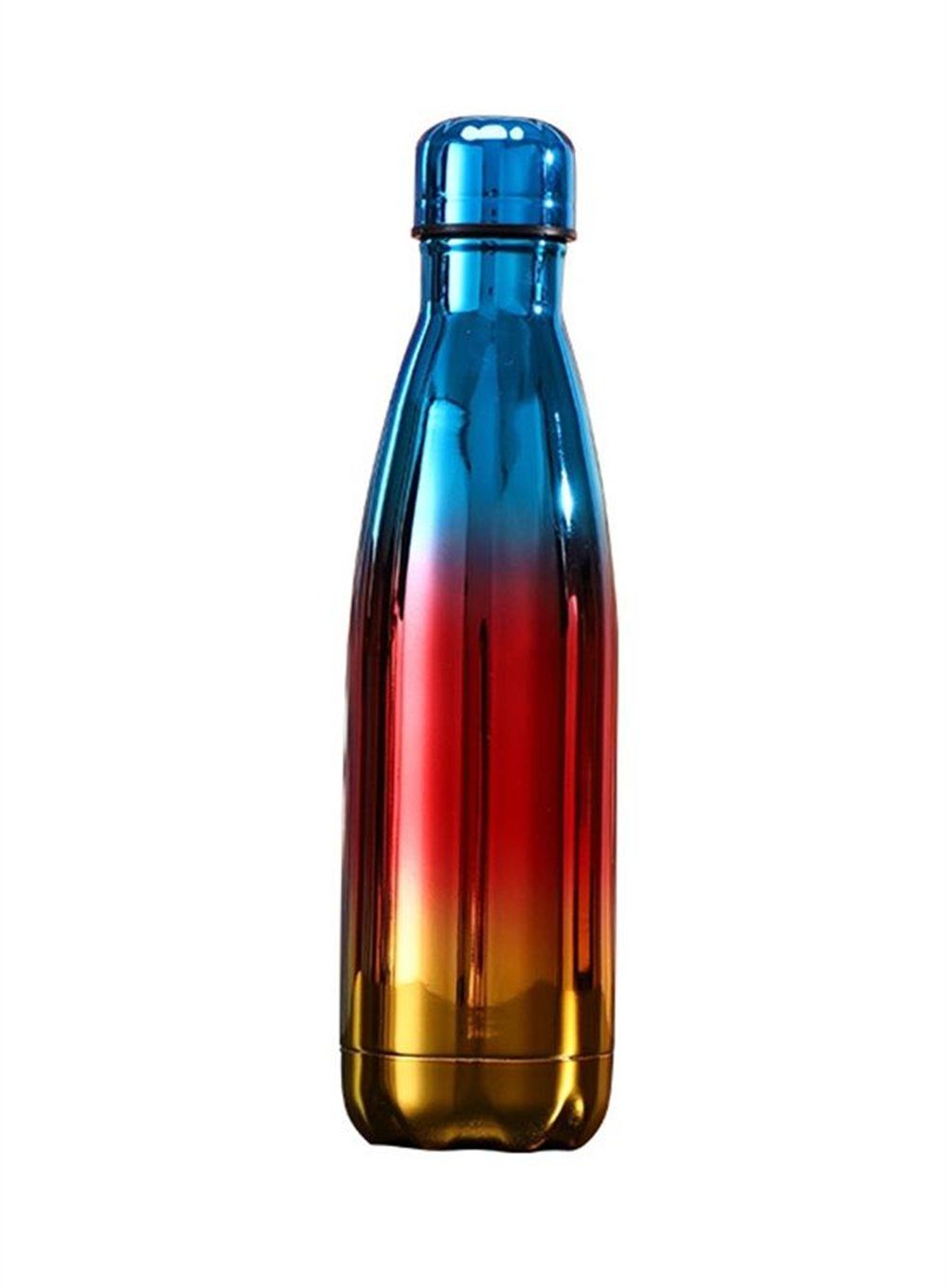 Rouemi Isolierflasche Dazzling Colour Thermobecher,500ml Sport Trinkbecher,12h heiß/24h kalt, Heiß- und Kaltgetränke Isolierung,mit auslaufsicherem Rot