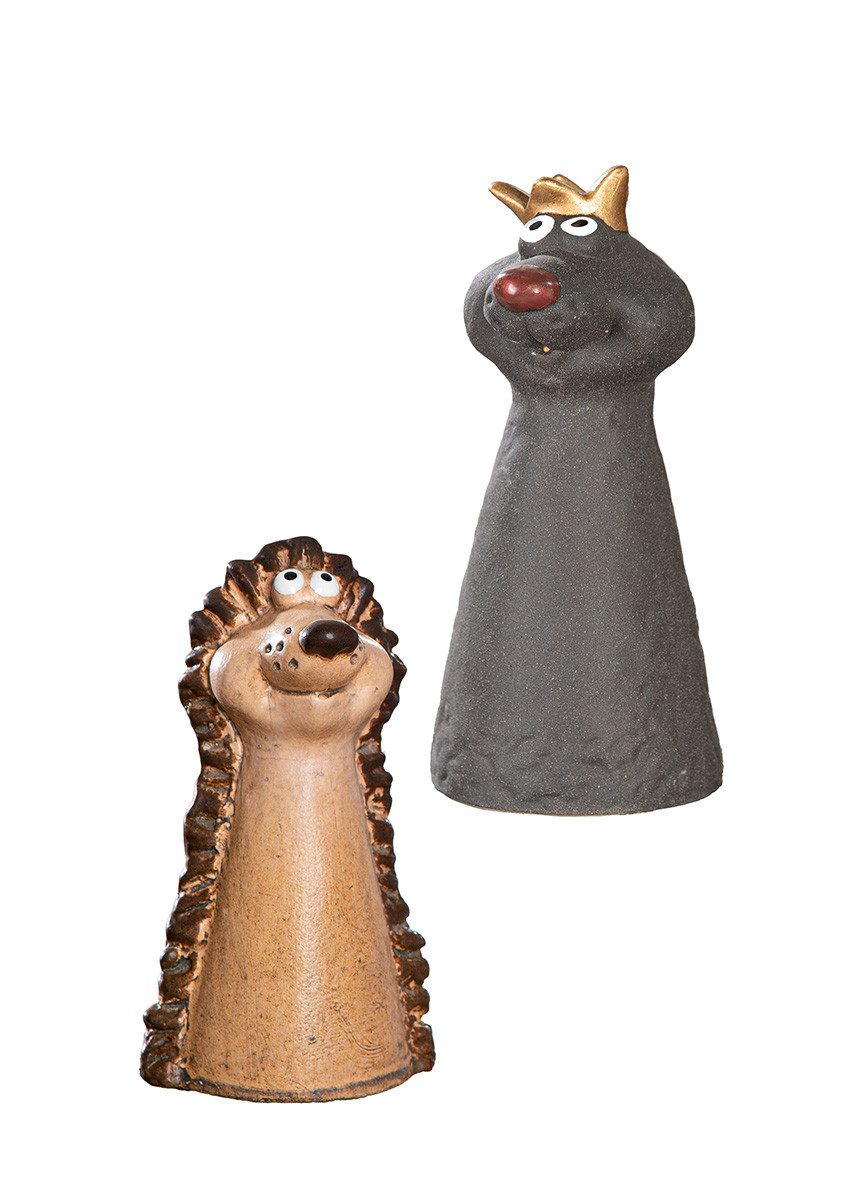 GILDE Gartenfigur Gartenzaun Stecker Igel und Katze Fabelo Duo, (2 St)