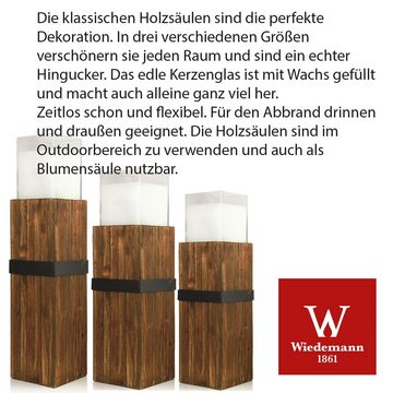 Wiedemann Kerzen Standkerzenhalter Wiedemann Holzsäule inkl. Kerzenglas, BxHxT = 30 x 30 x 50 cm