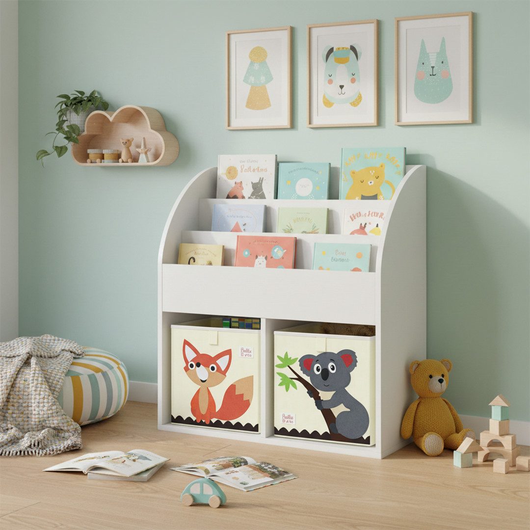 Bellabino Kinderregal Koro mit Fächern und Stauraum, weiß, Bücherregal, Spi günstig online kaufen