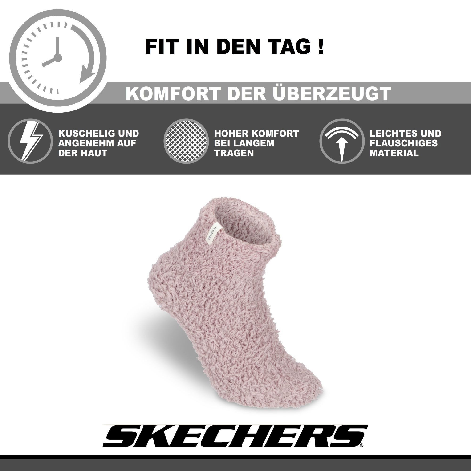 Skechers Socken Damen - Atmungsaktiv und komfortabel - Wärmespeichernd für kalte Tage (2er, 4er & 6er-Pack) Robustes Material und bequemer Tragekomfort - Fußgewölbe-Unterstützung