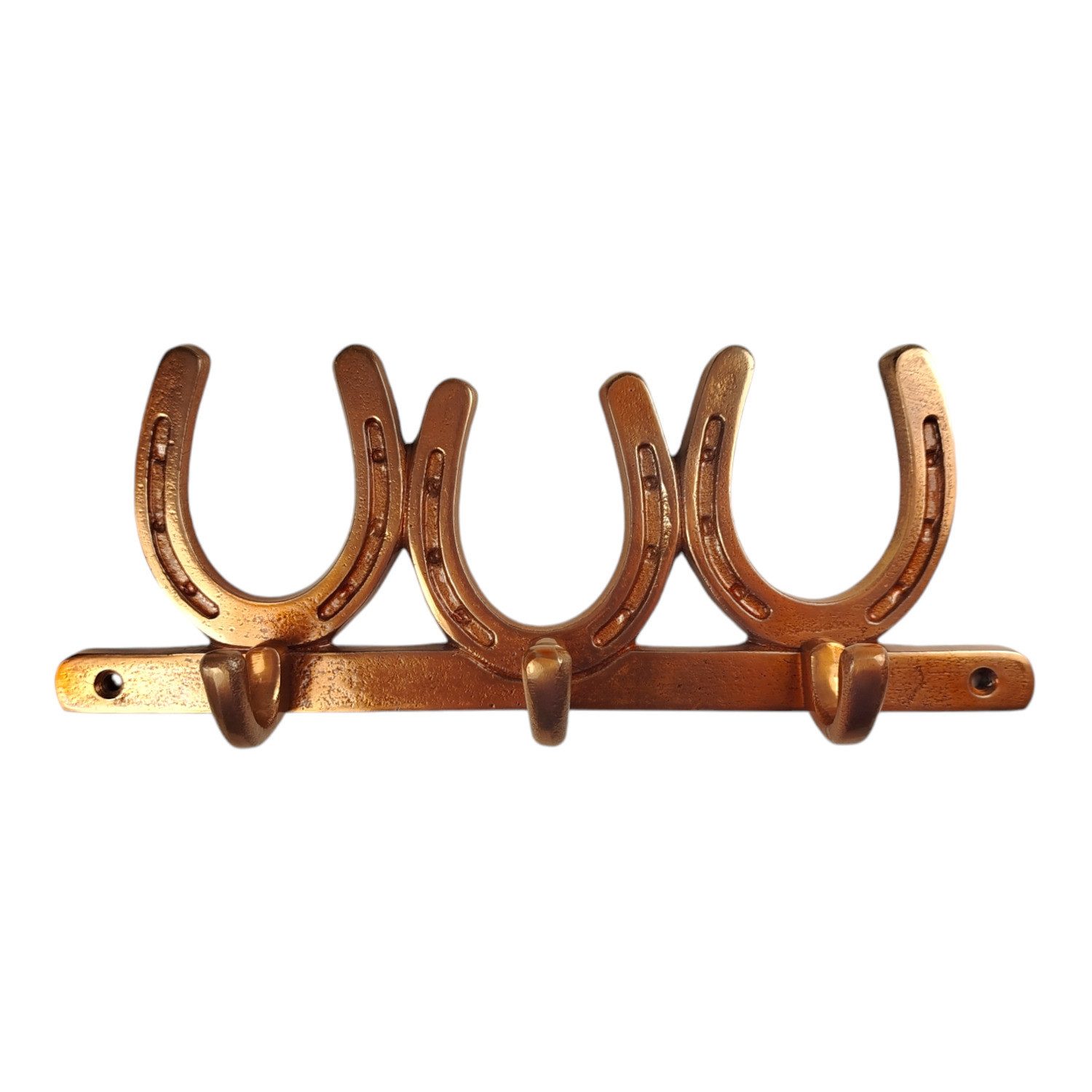FTWdesign Wandhaken Drei Hufeisen Wandhaken in Bronzeoptik Pferde Garderobenleiste aus
