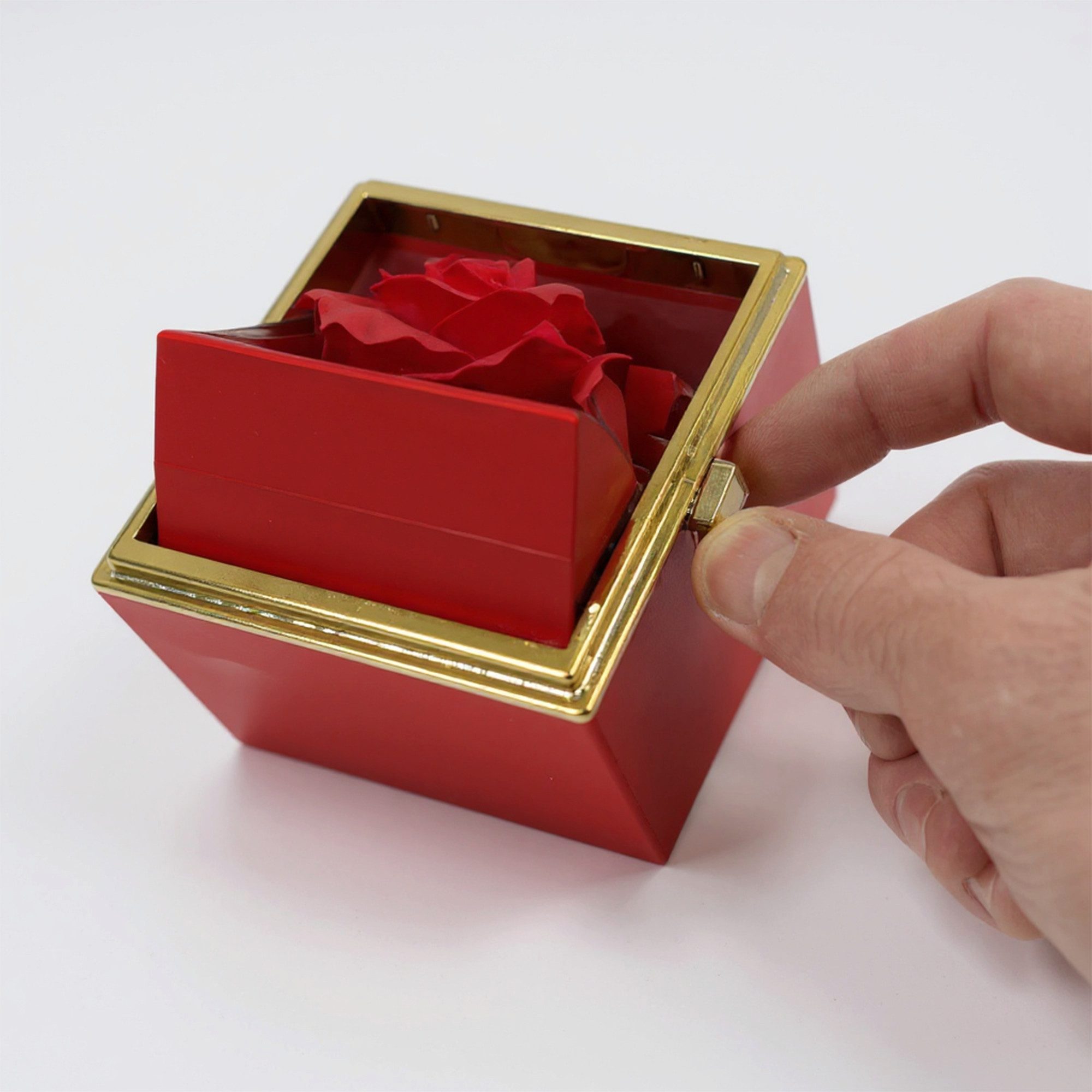 22Feels Schmuckset Ich Liebe Dich Geschenk Frauen Herz Halskette in Rotierende-Rose-Etui (inkl. Einzigartigem Etui), Echt-Silber 925/000, Einzigartiges Etui